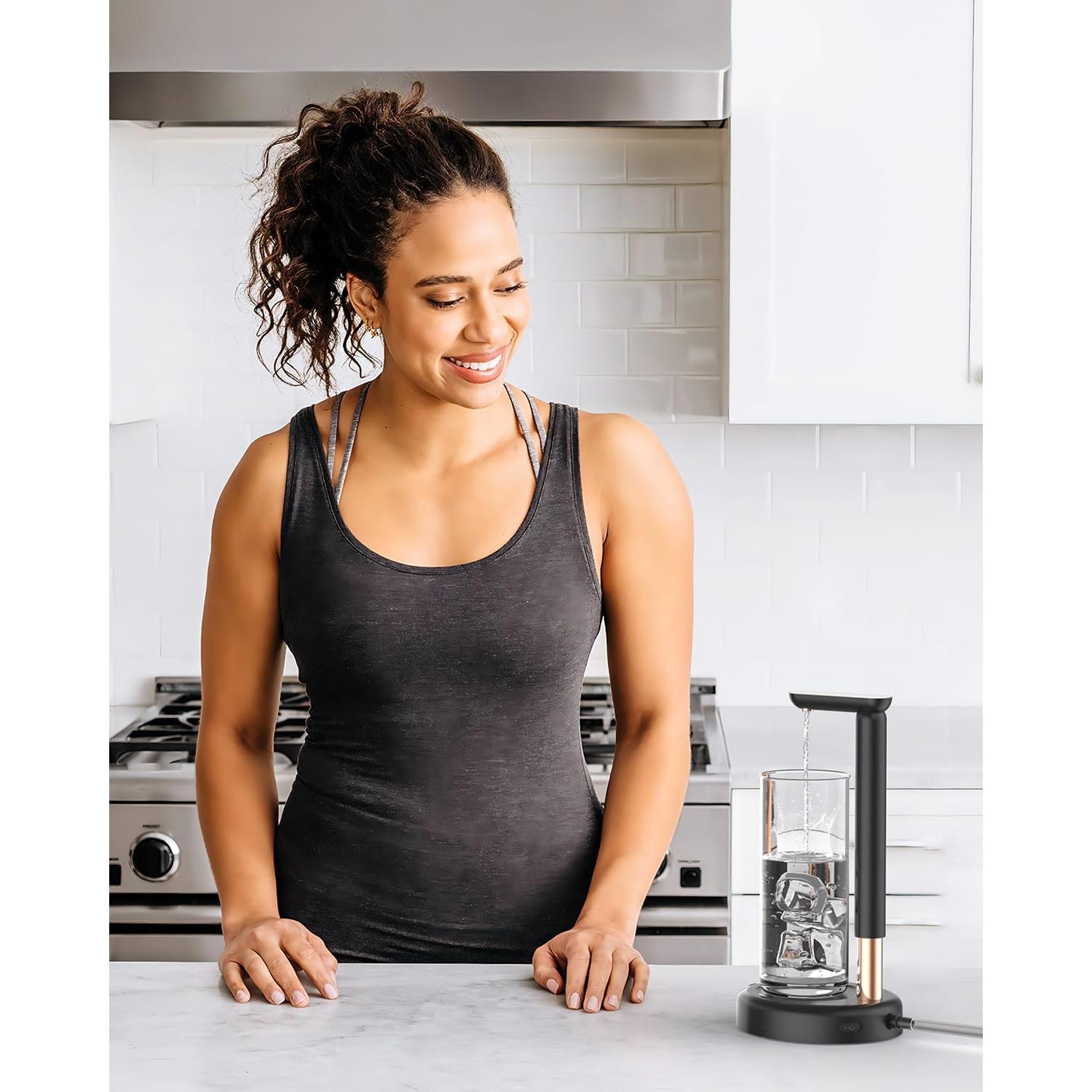 Dispensador de Agua SPOVEN 5 Galones Altura Ajustable Negro