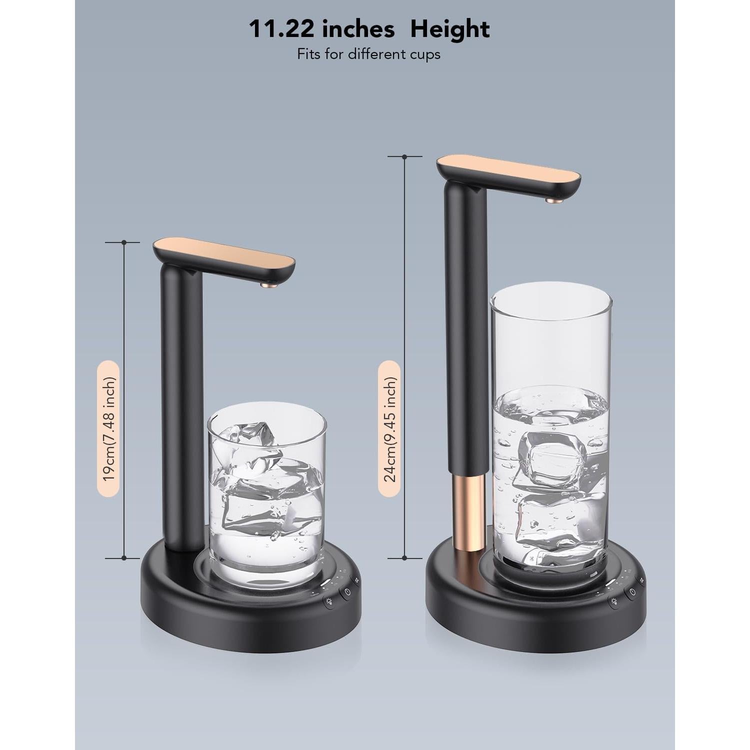 Dispensador de Agua SPOVEN 5 Galones Altura Ajustable Negro