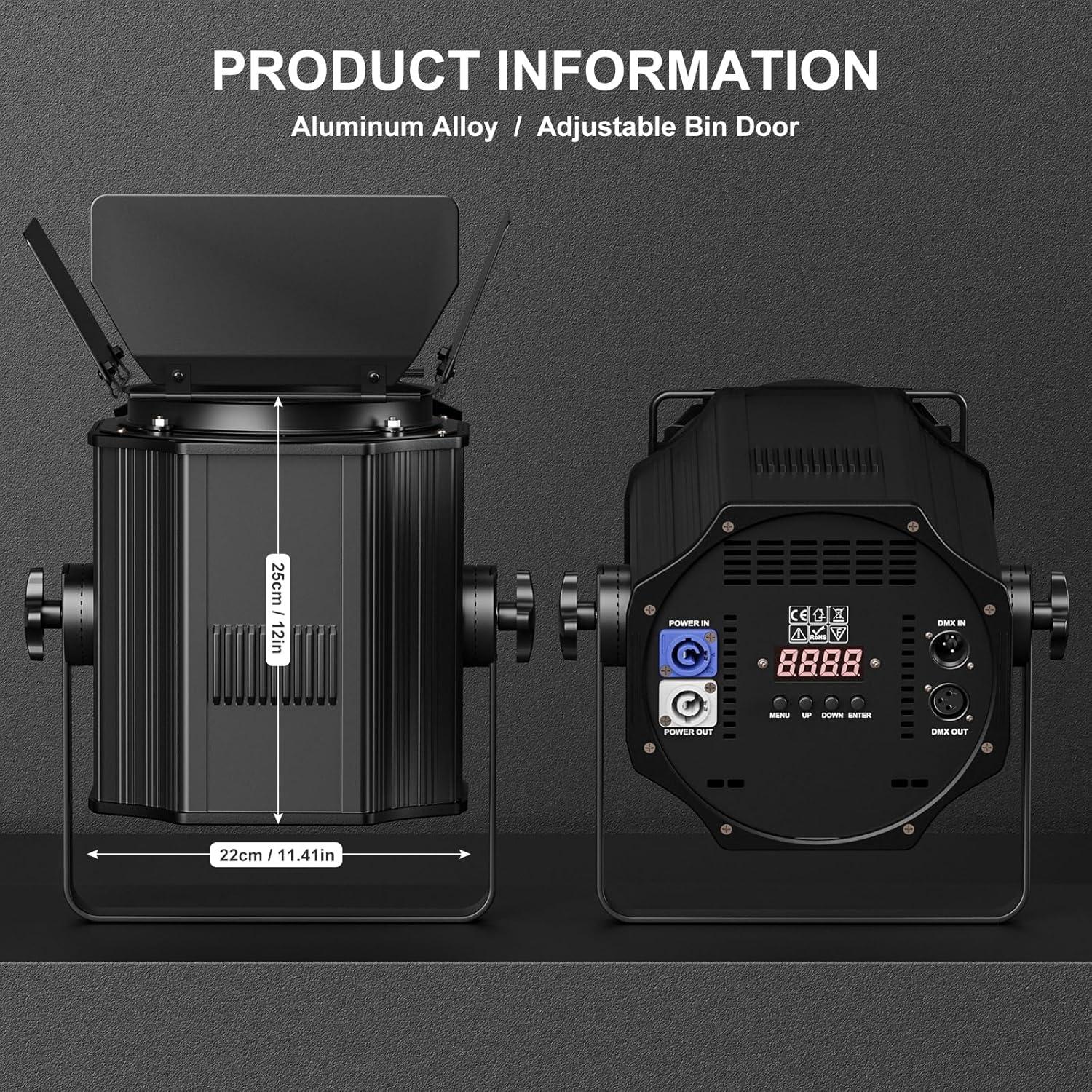 Luces de Escenario LED 200W DMX Blanco Frío y Cálido