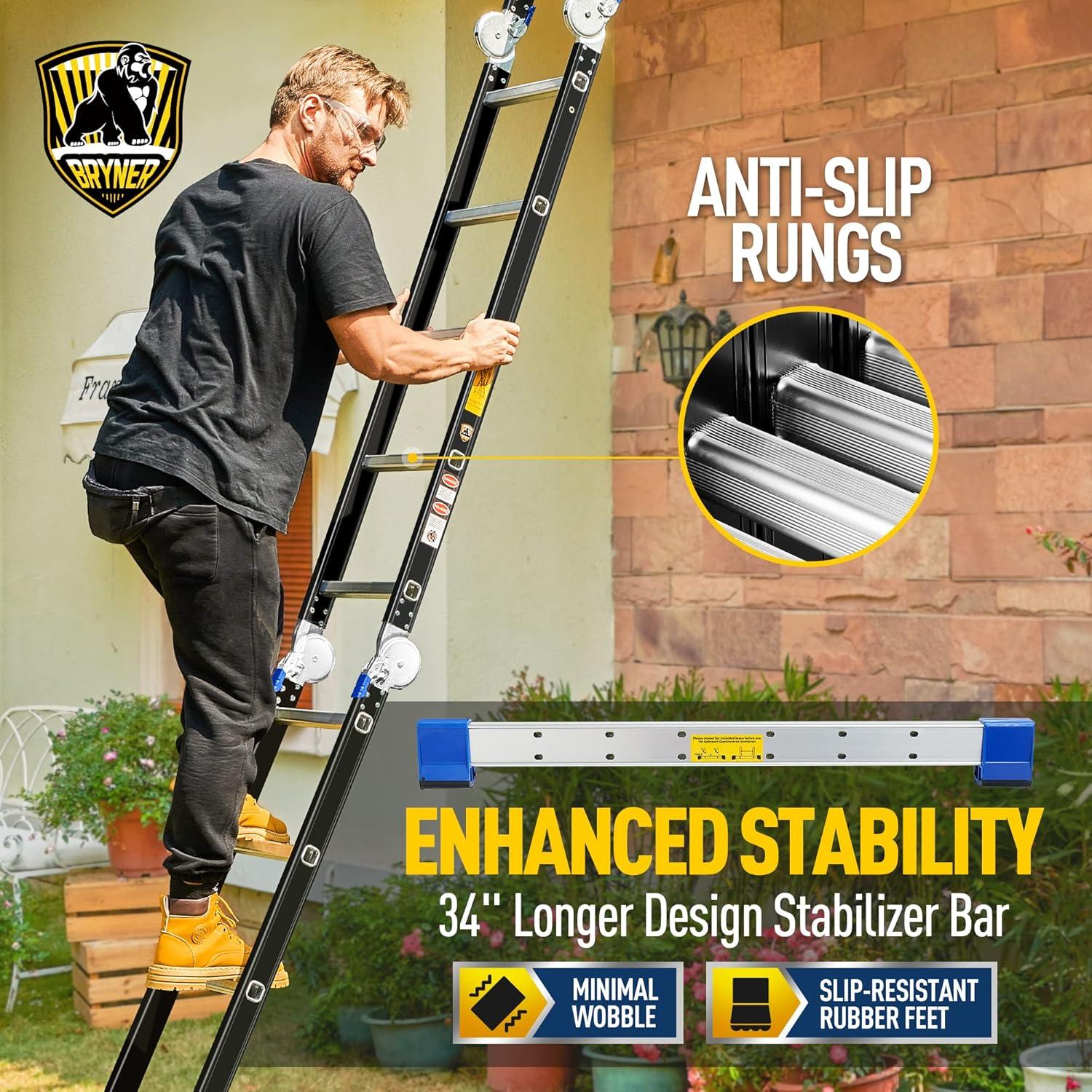 Escalera Plegable Bryner 7 en 1 Aluminio 6m 330kg