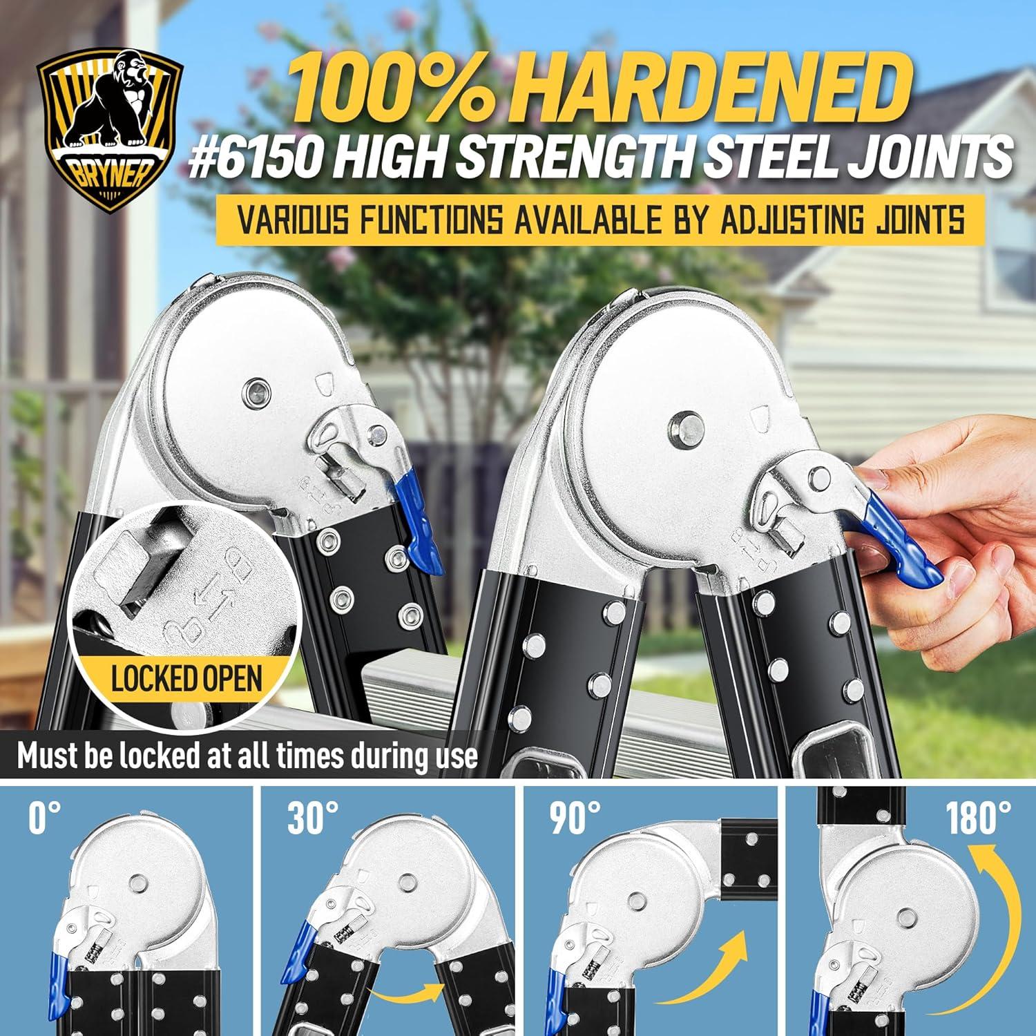 Escalera Plegable Bryner 7 en 1 Aluminio 6m 330kg