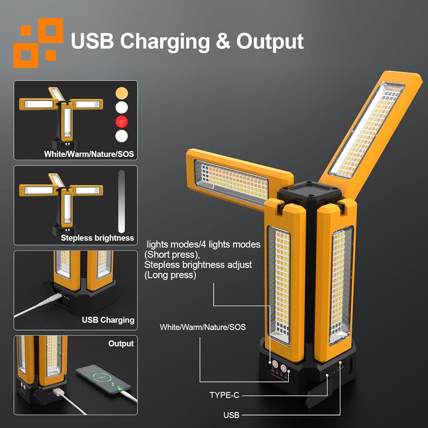 Luz de Trabajo Solar Iodoo V3000 13200mAh 8000 Lúmenes