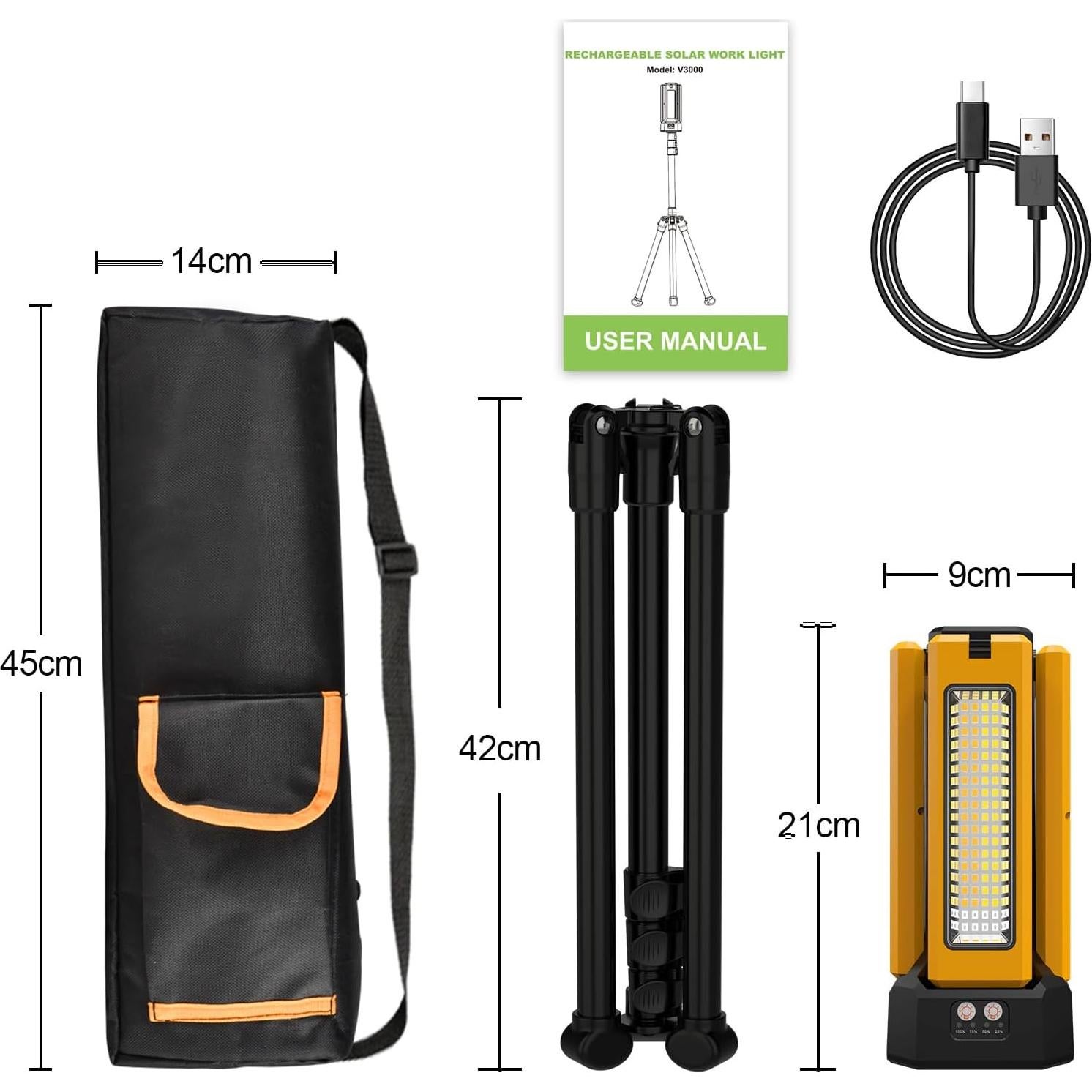 Luz de Trabajo Solar Iodoo V3000 13200mAh 8000 Lúmenes