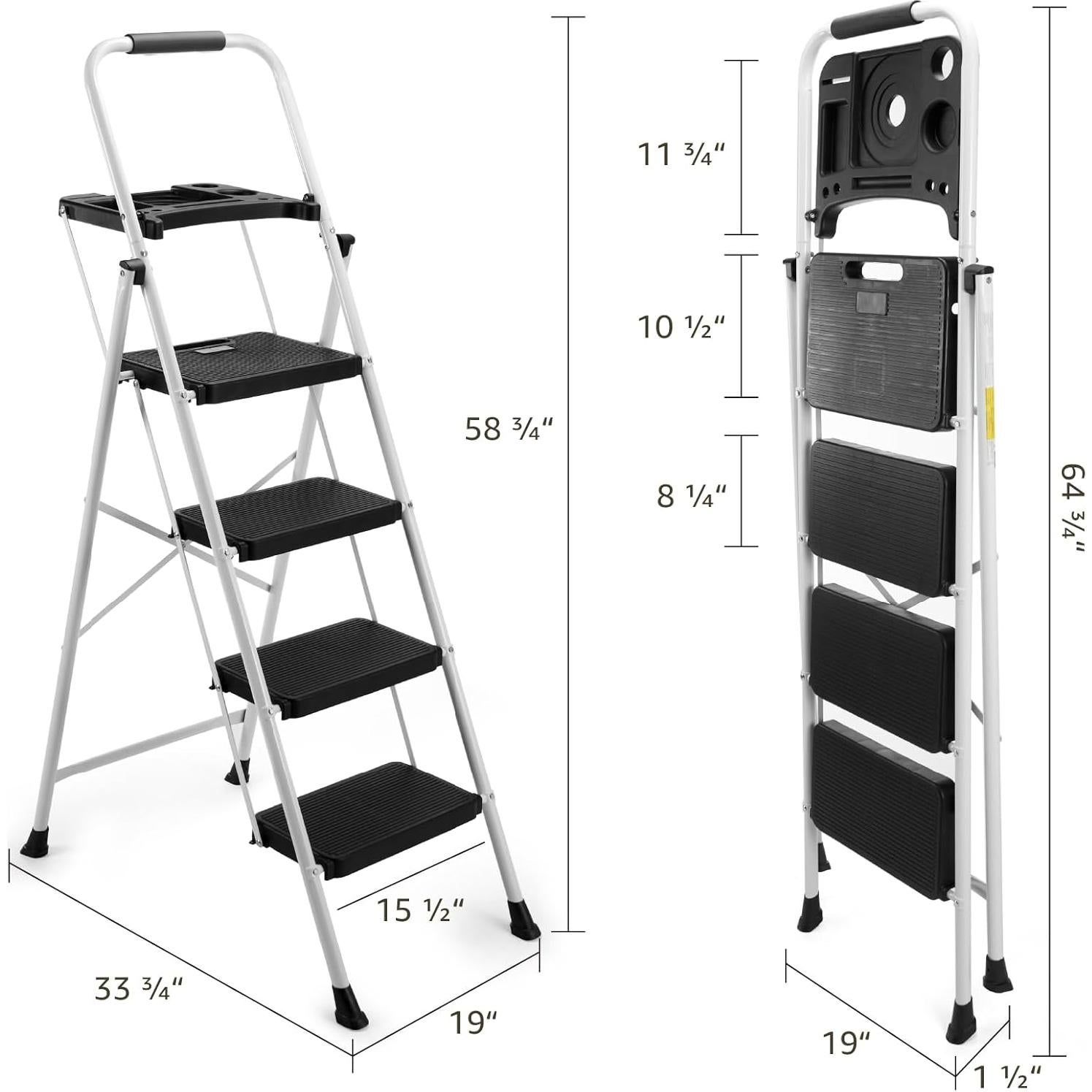 Escalera de 4 peldaños Lifetime Home con plataforma antideslizante