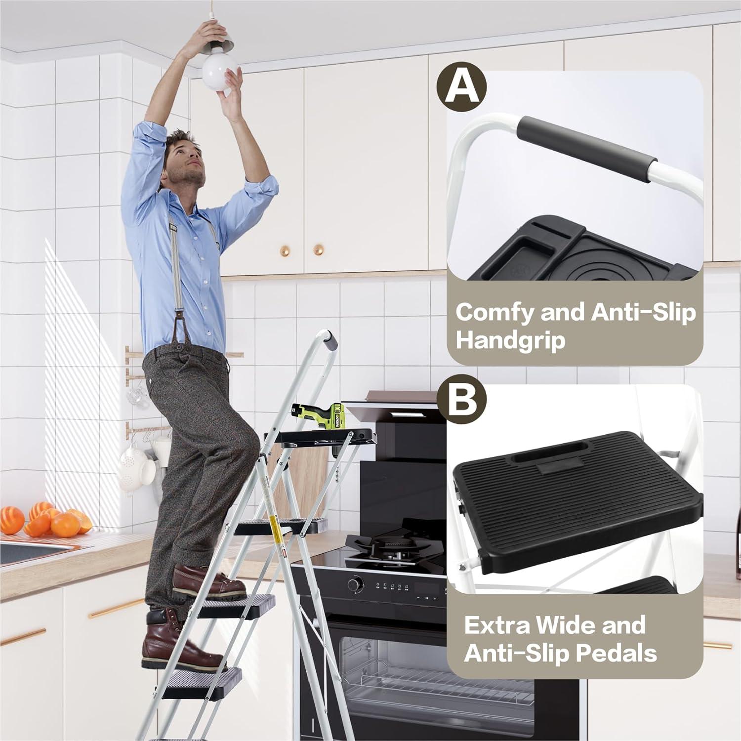 Escalera de 4 peldaños Lifetime Home con plataforma antideslizante