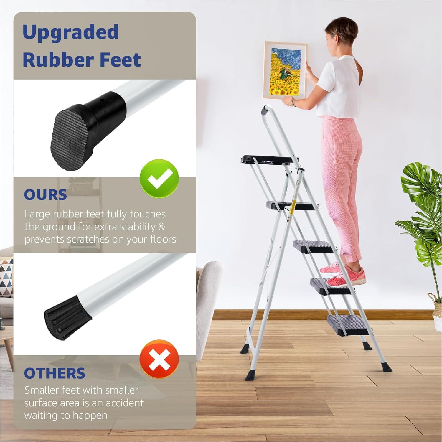 Escalera de 4 peldaños Lifetime Home con plataforma antideslizante