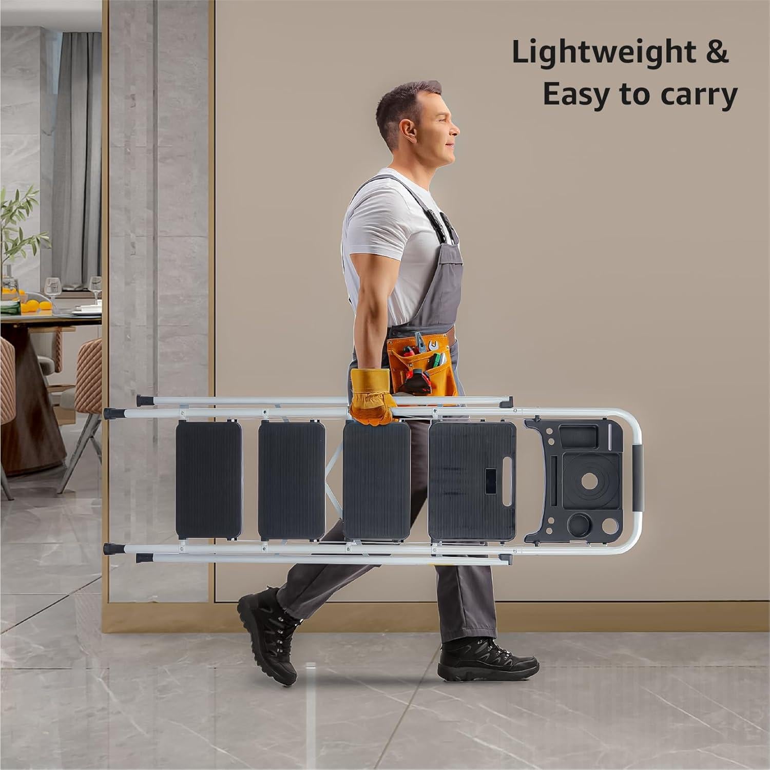 Escalera de 4 peldaños Lifetime Home con plataforma antideslizante