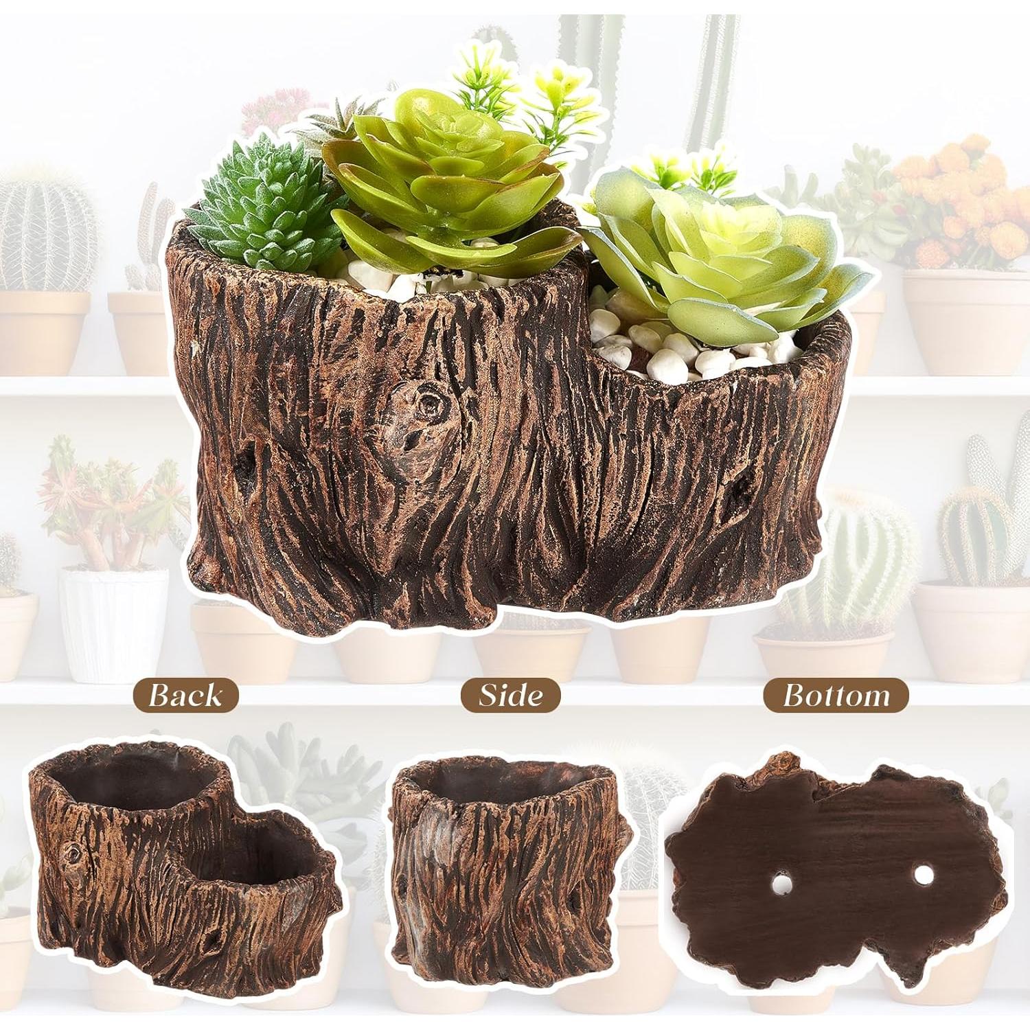 Macetas de Concreto Sunnychicc 3 Pcs Madera Flotante 21.5 cm