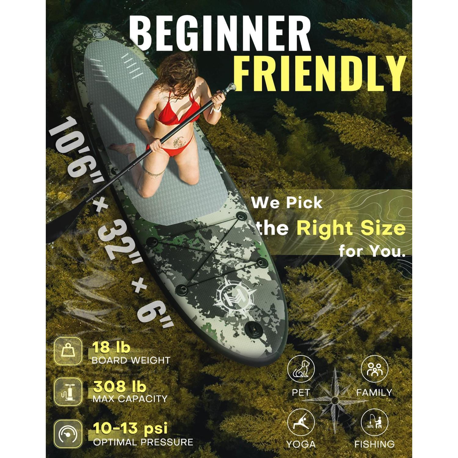 Tabla de Paddle Inflable HEYBOARD 3.23m x 0.81m con Accesorios