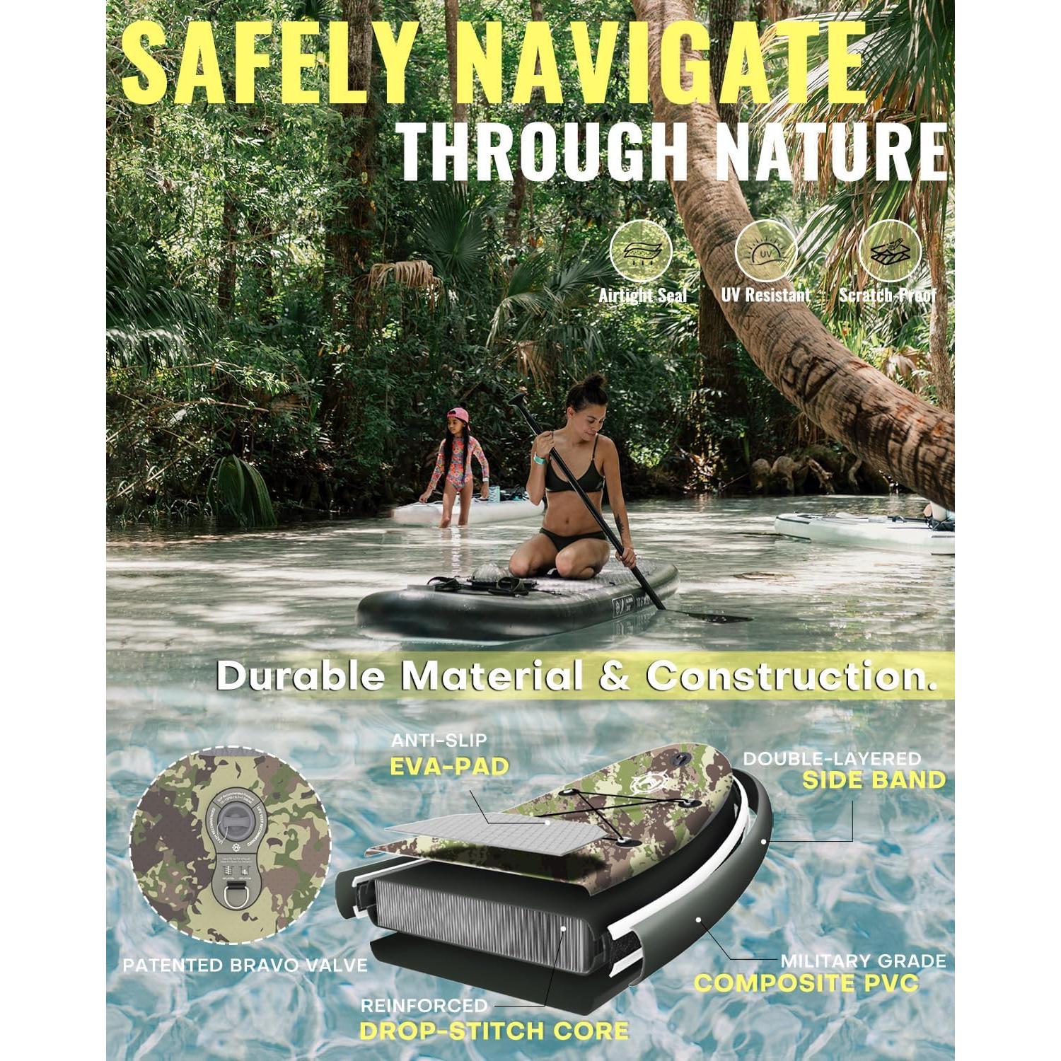 Tabla de Paddle Inflable HEYBOARD 3.23m x 0.81m con Accesorios