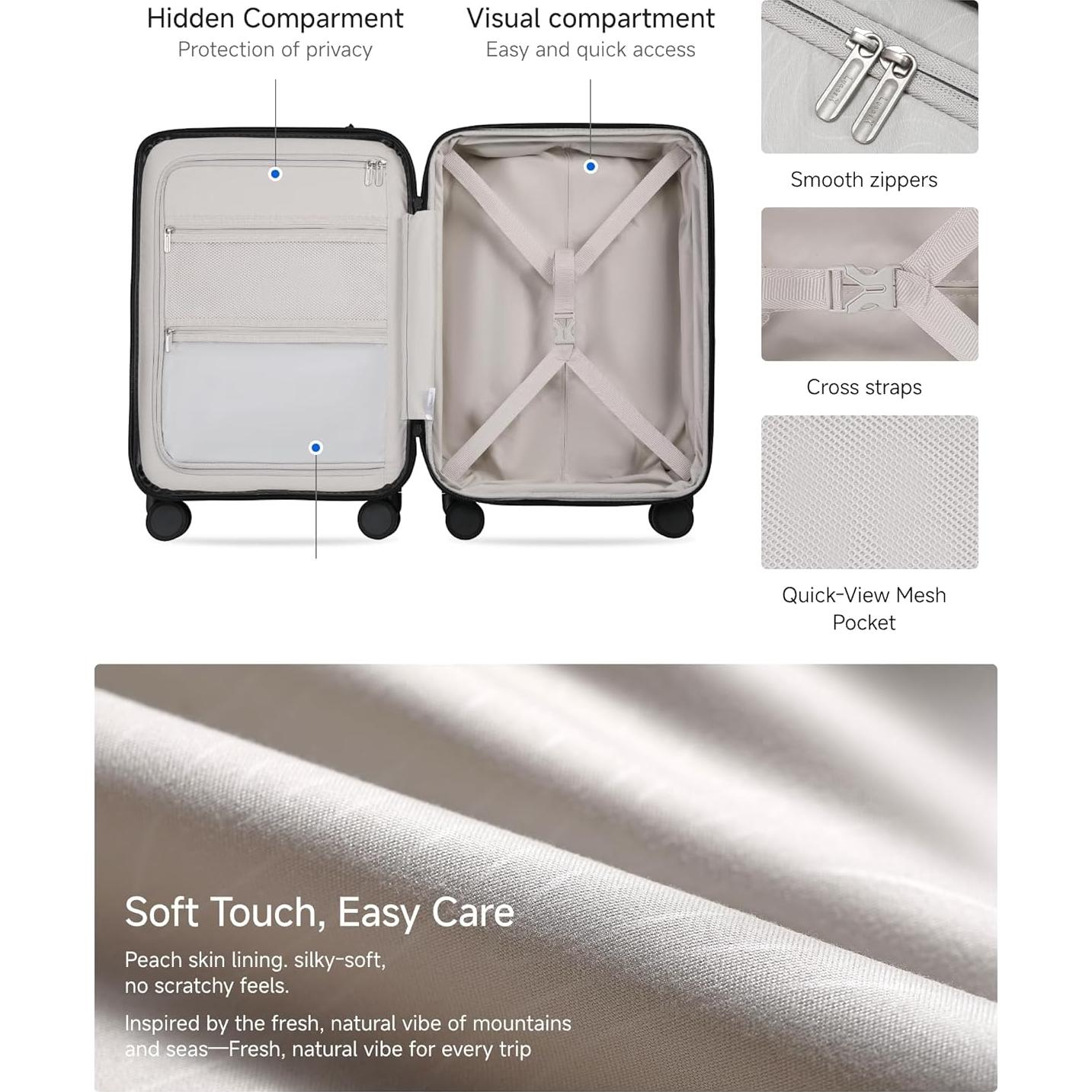 Maleta de Mano Expandible 20" LUGGEX Policarbonato Cereza