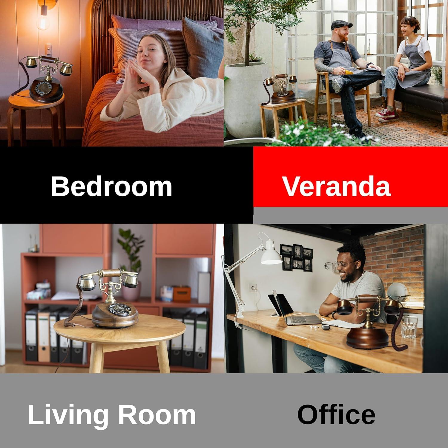 Teléfono Vintage de Madera Opis 1921 con Disco Rotatorio