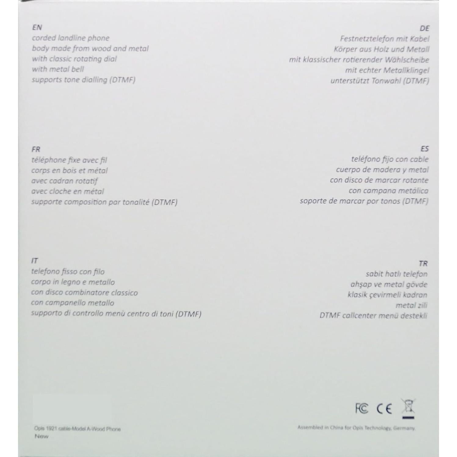 Teléfono Vintage de Madera Opis 1921 con Disco Rotatorio