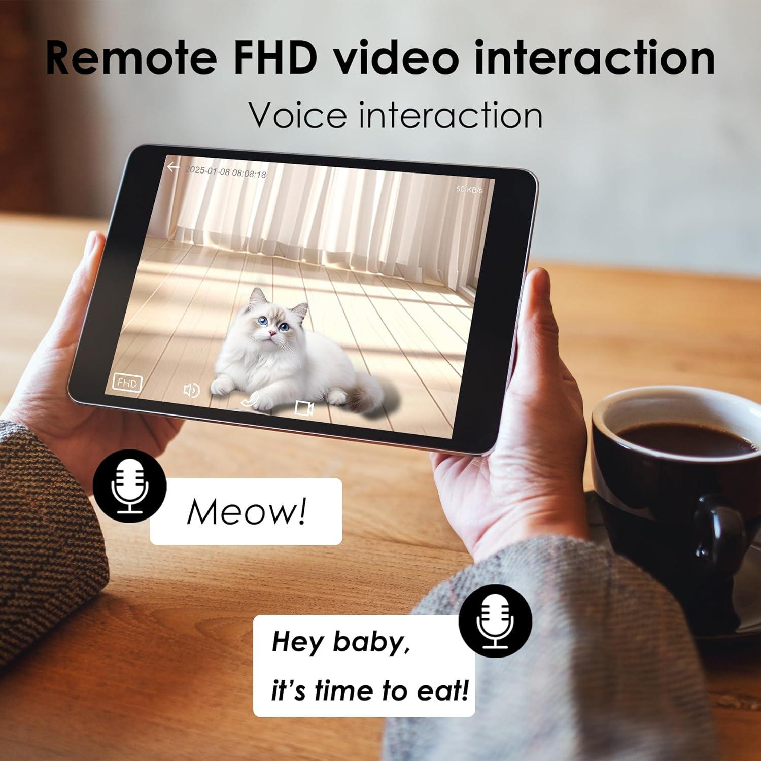 Comedero Automático para Perros Yiwu 5L Doble Bowl con Cámara