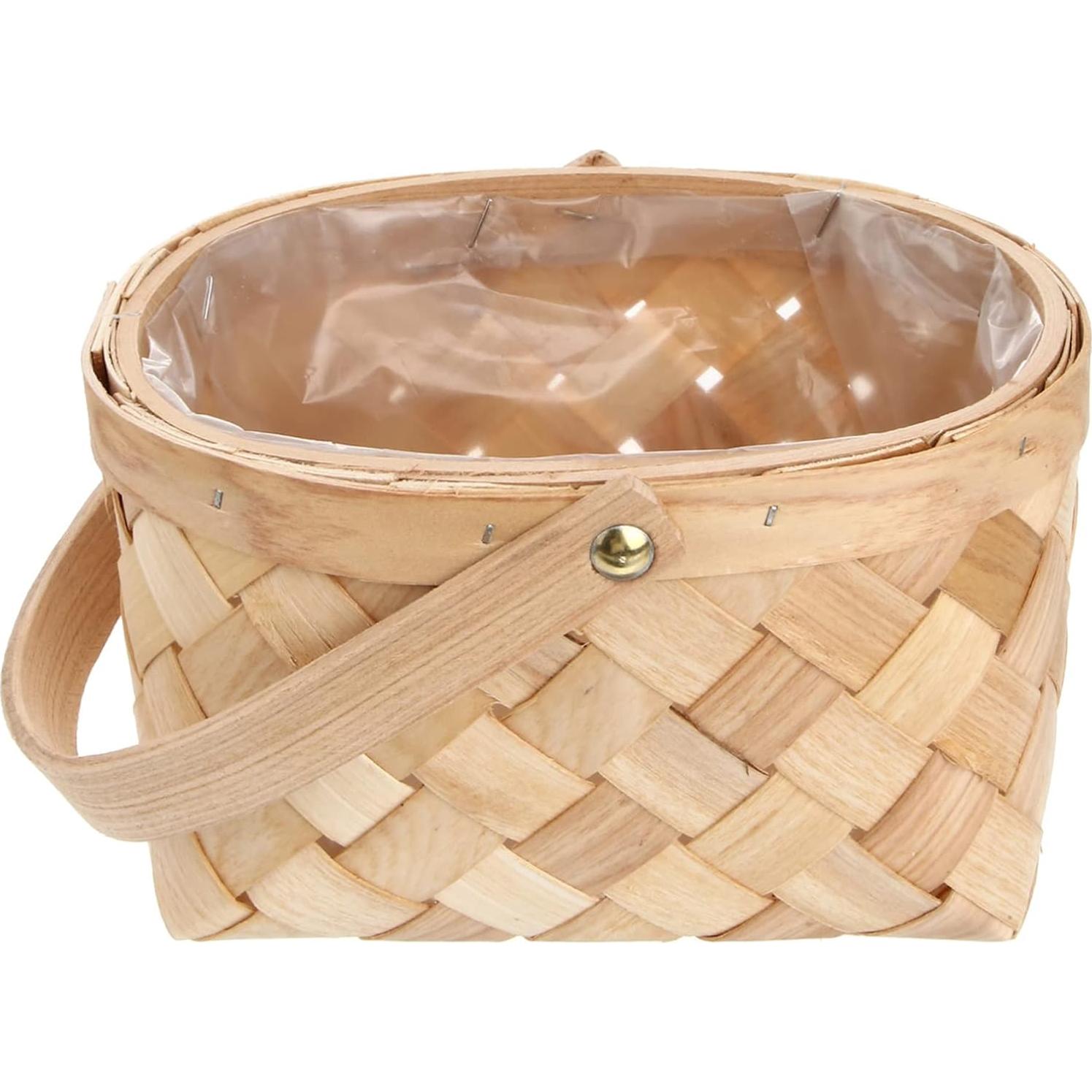 Cesta de Madera Tejida a Mano SEWACC - Pequeña 24x18x11 cm