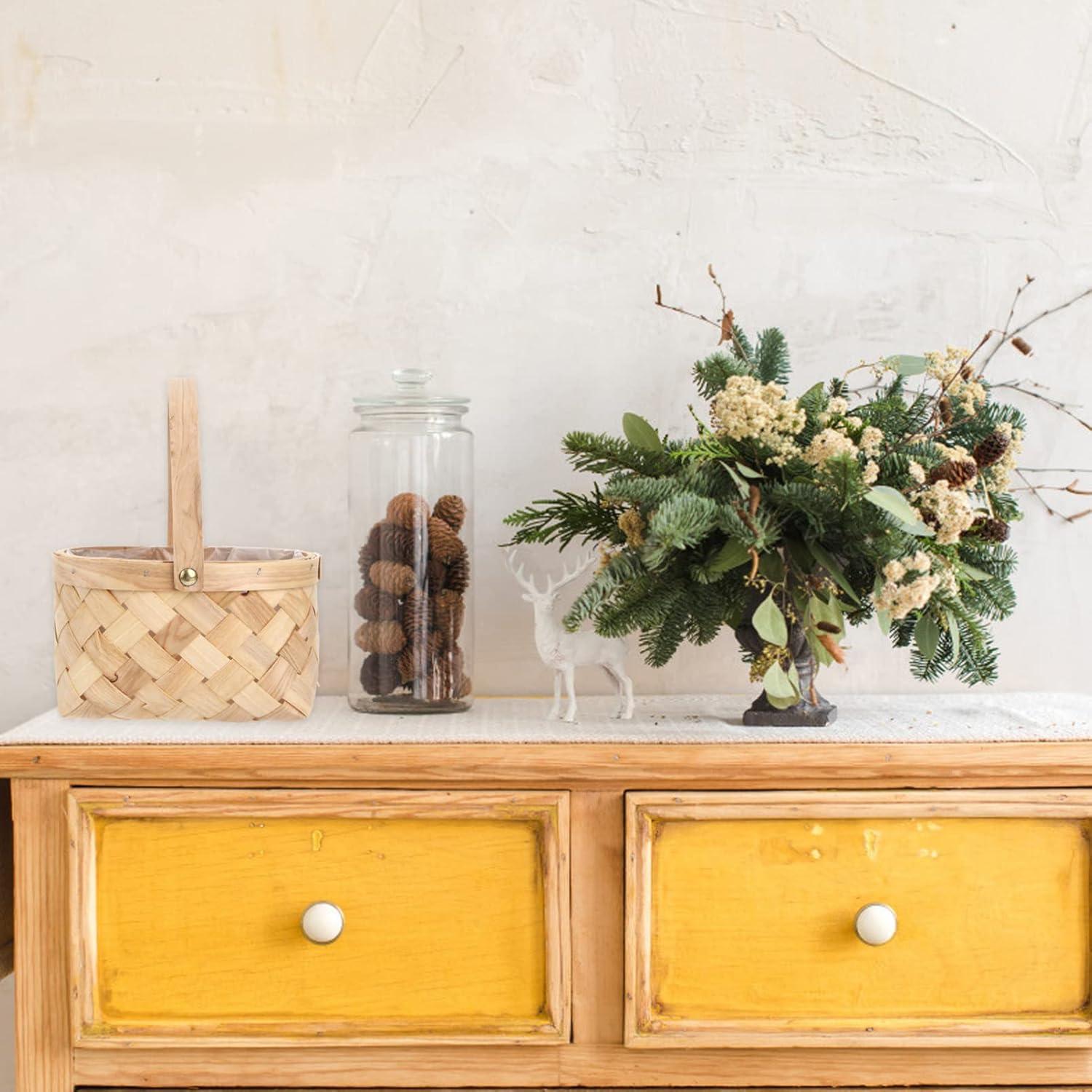 Cesta de Madera Tejida a Mano SEWACC - Pequeña 24x18x11 cm