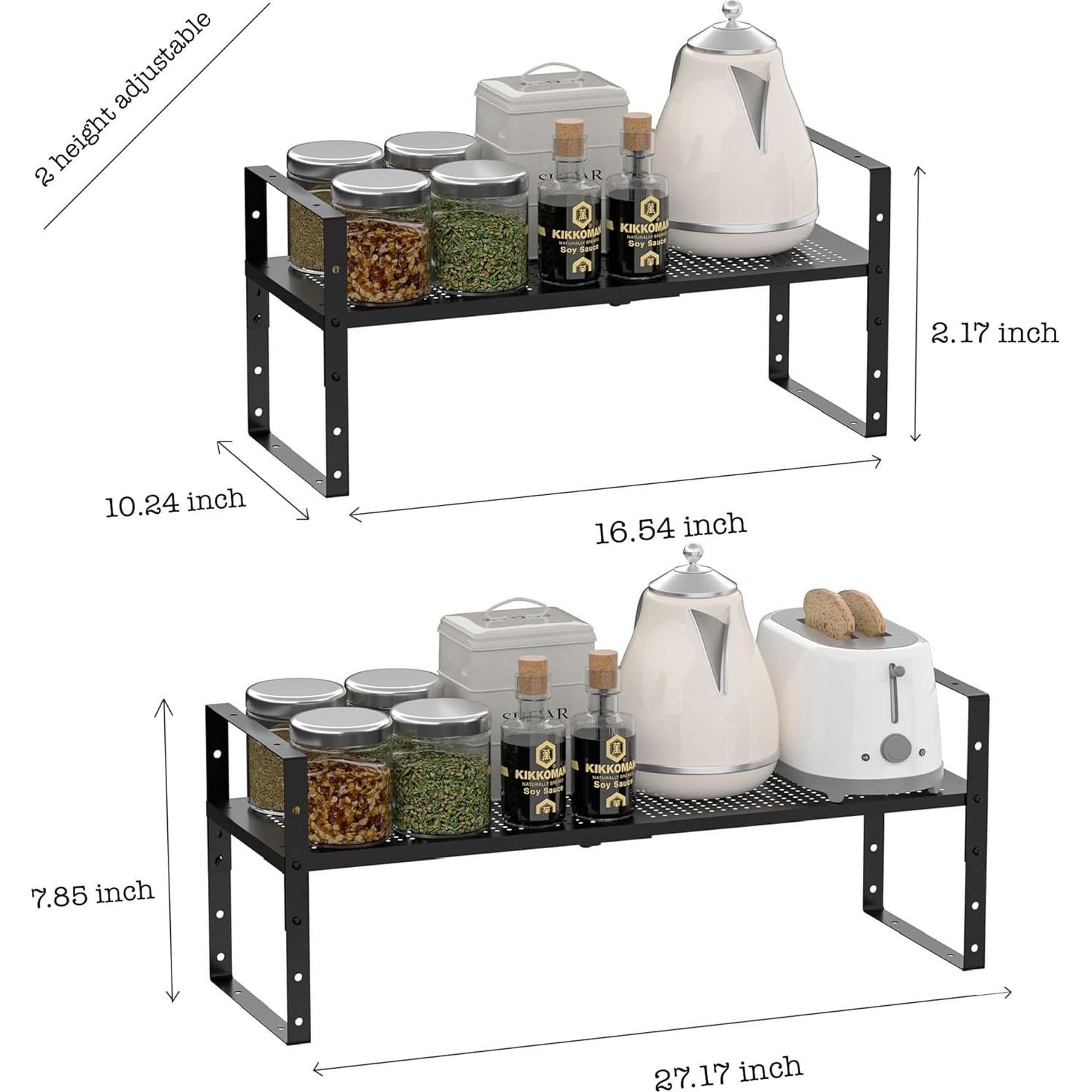 Estante de Zapatos Ipotive Expandible y Apilable Negro Grande