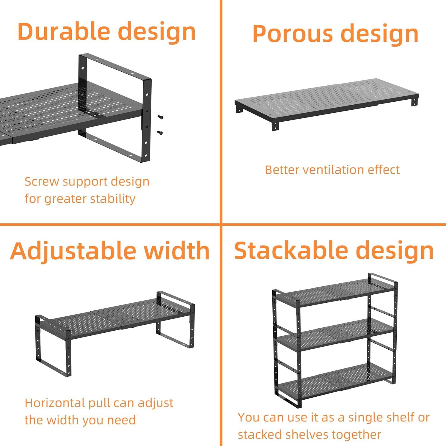 Estante de Zapatos Ipotive Expandible y Apilable Negro Grande