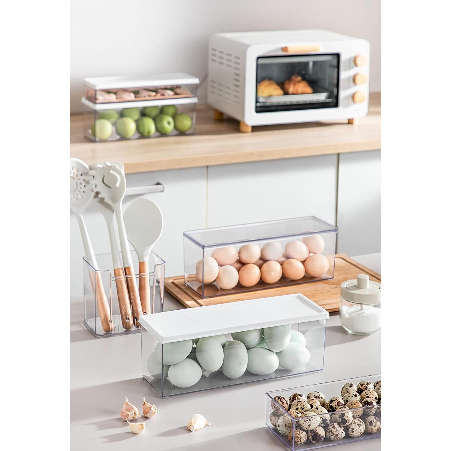 Contenedores de Pasta Hanobe 2 Pcs 2.4L Rectangulares con Tapa