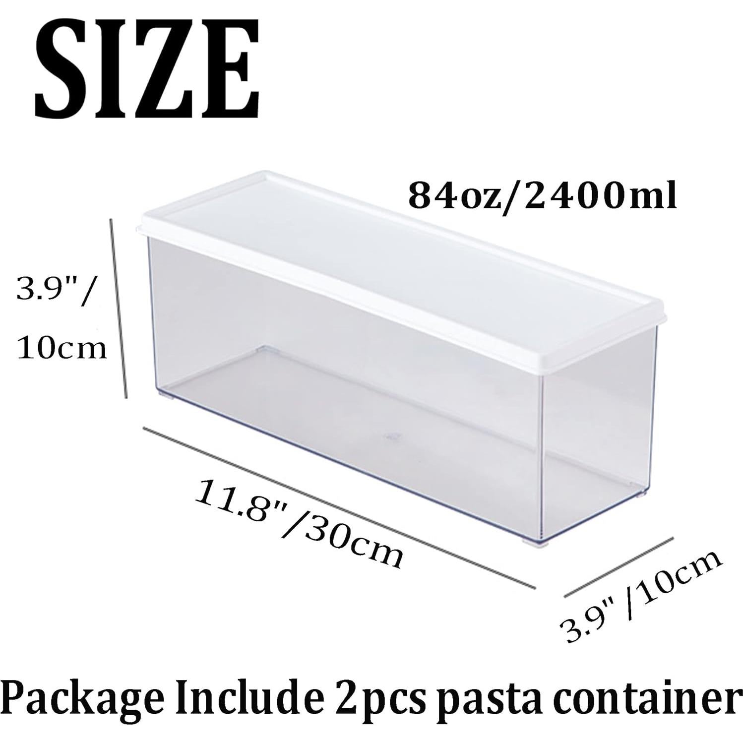 Contenedores de Pasta Hanobe 2 Pcs 2.4L Rectangulares con Tapa
