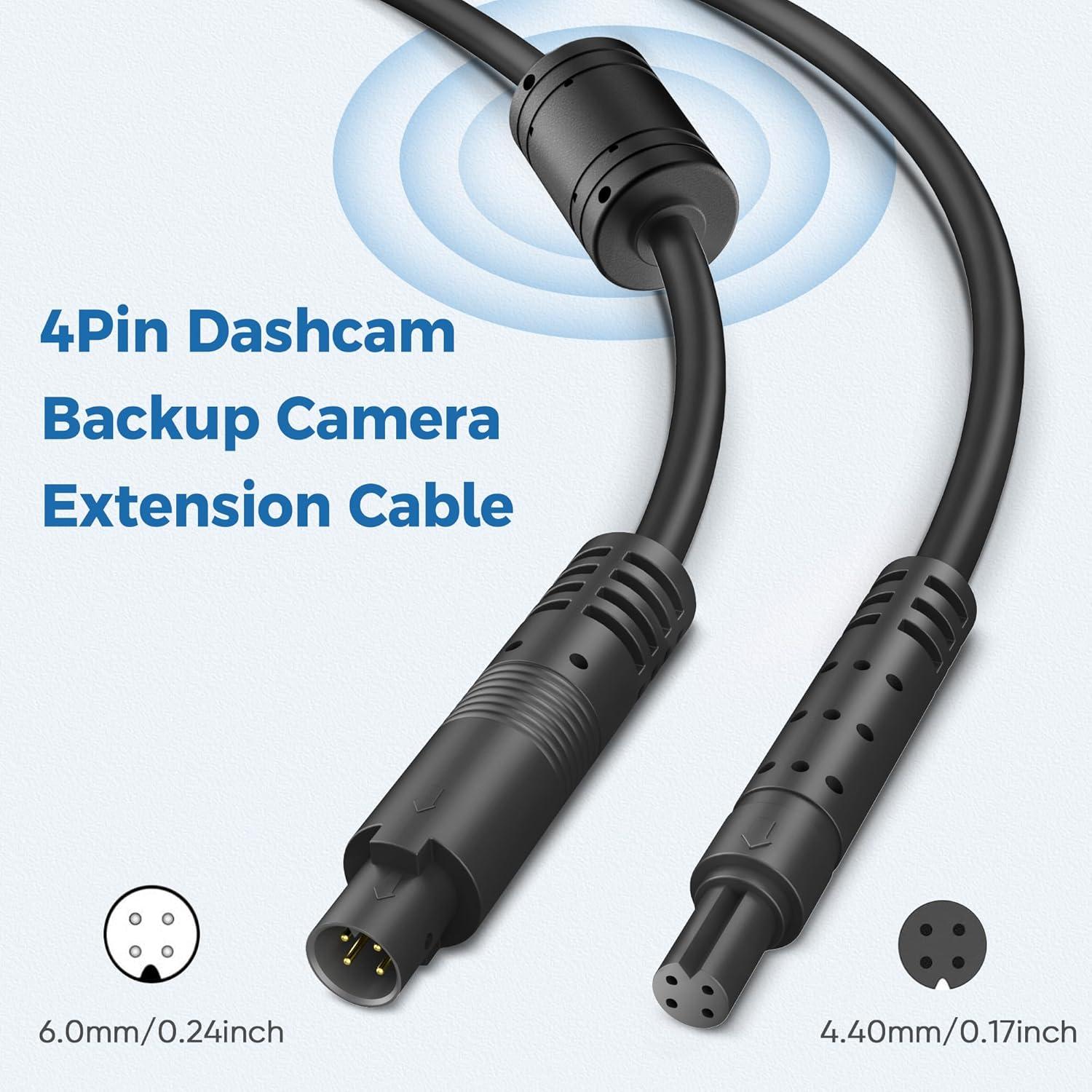 Cable de Extensión YQMAJIM 4 Pines 1.98m para Cámara de Respaldo