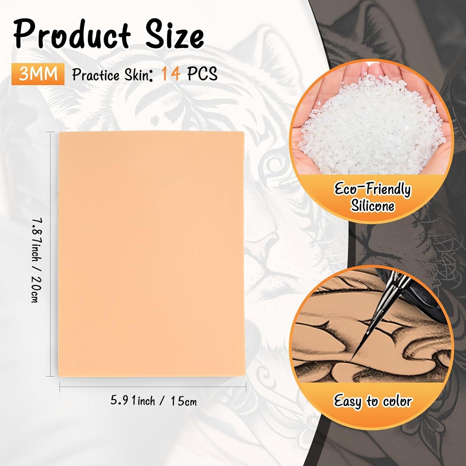 Piel de Práctica para Tatuajes 3mm YEEBECA 14 PCS Realista