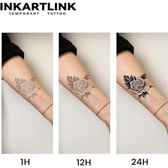 Tatuaje Semipermanente INKARTLINK Hojas de Mariposa 12x8cm