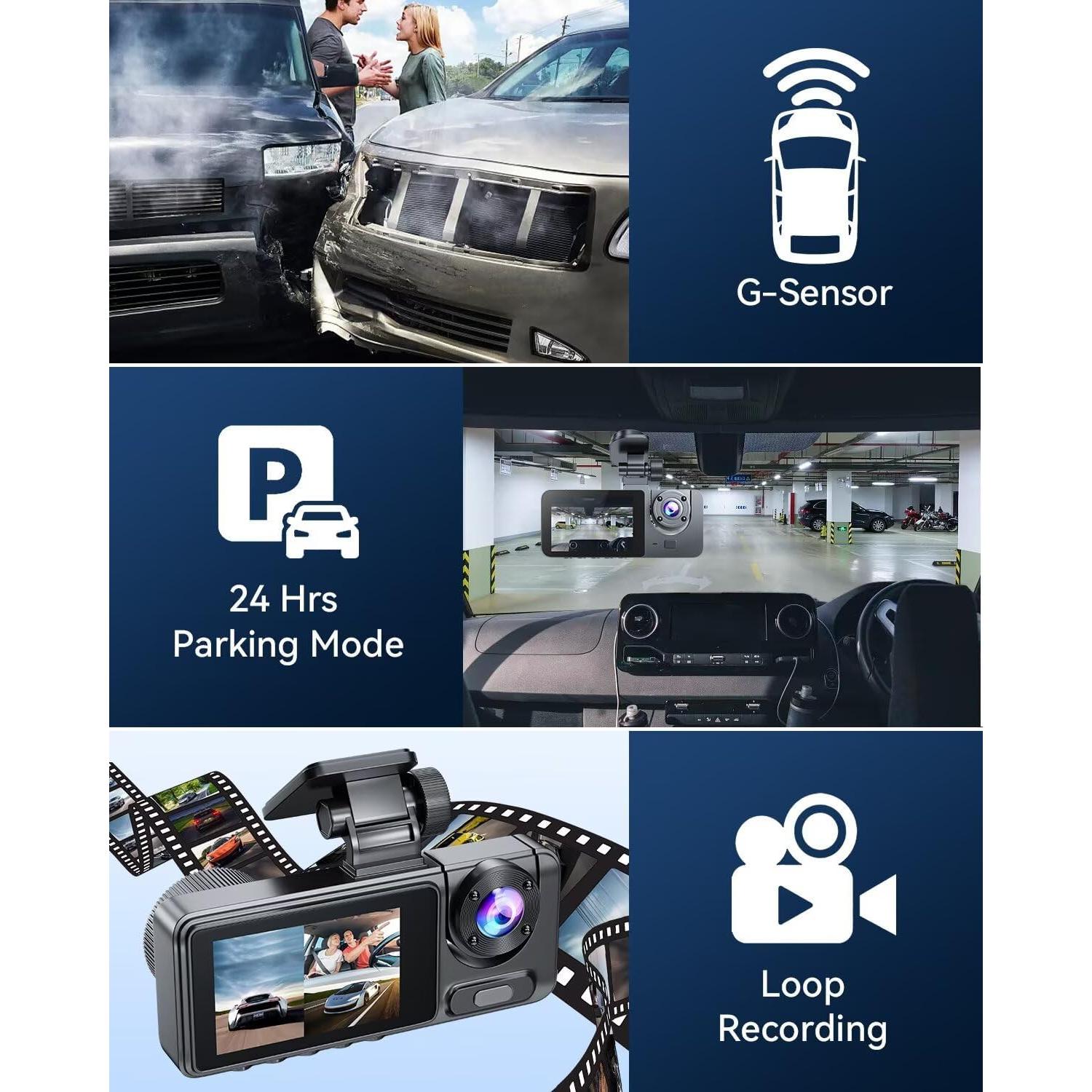 Cámara Dash 3 Canales 4K YouthCity con Tarjeta 32GB