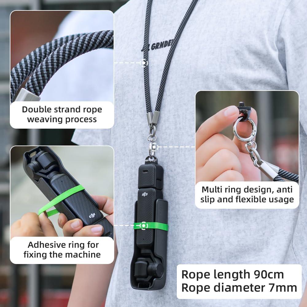 Correa de Cuello SOH para Cámara de Acción Pocket 3 - Negro