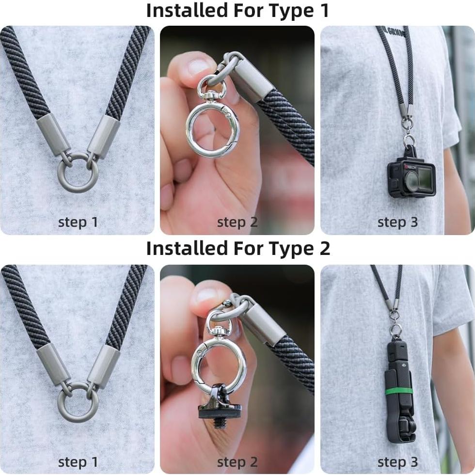 Correa de Cuello SOH para Cámara de Acción Pocket 3 - Negro