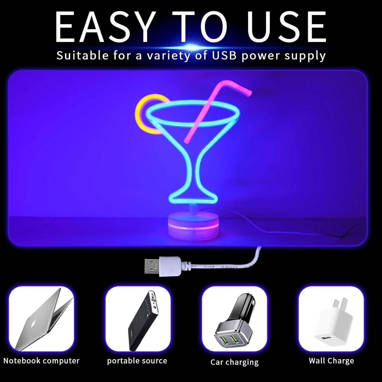 Letrero de Neón LED Cerveza WIOSOUL para Bar 28.4x19.5cm