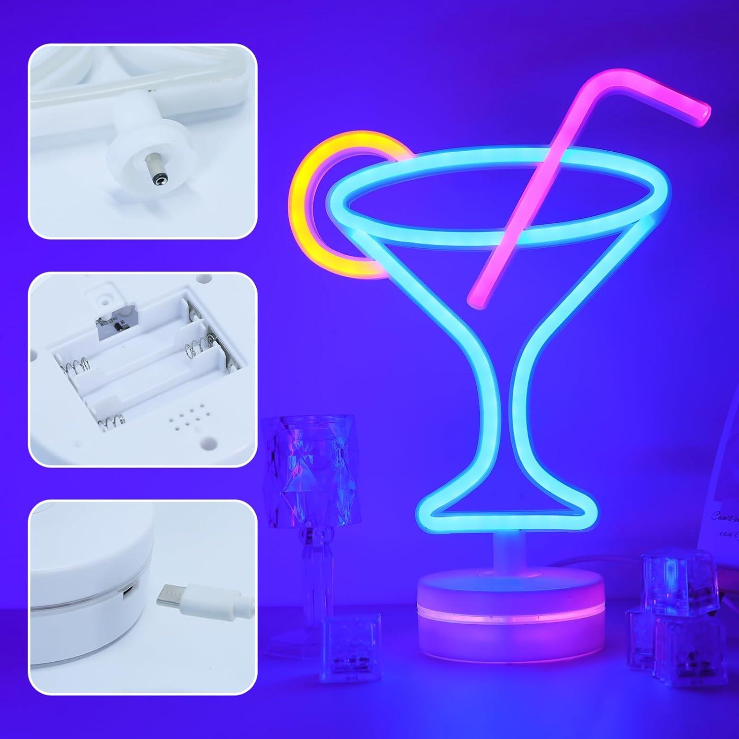 Letrero de Neón LED Cerveza WIOSOUL para Bar 28.4x19.5cm