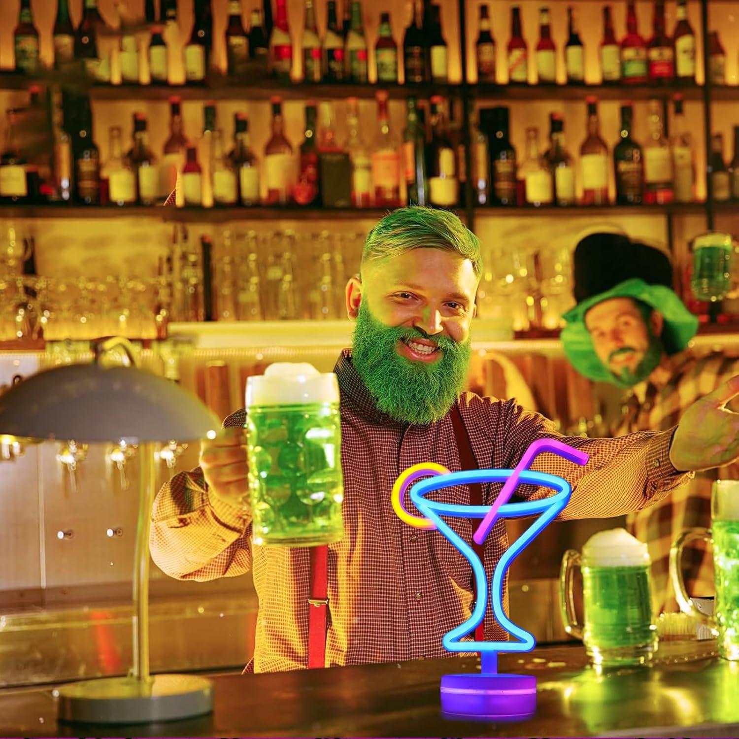 Letrero de Neón LED Cerveza WIOSOUL para Bar 28.4x19.5cm