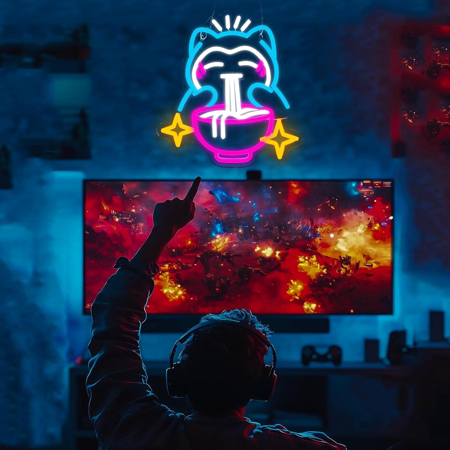 Luz de Neón LED Ramen LiangLiang - Decoración Japonesa 34.3x32cm