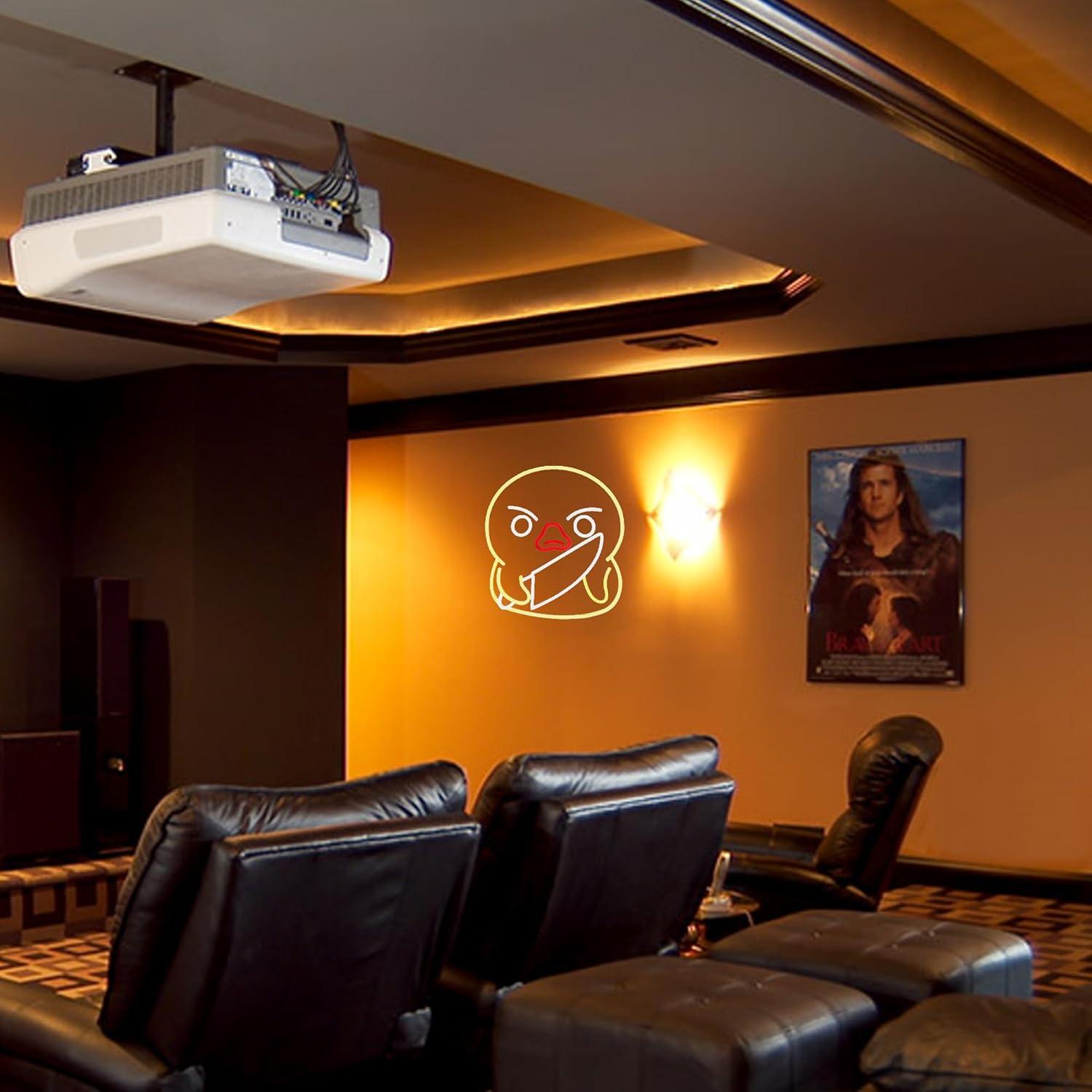 Lámpara de Neón LED Pato Asesino Amarillo 37.4x34.5cm