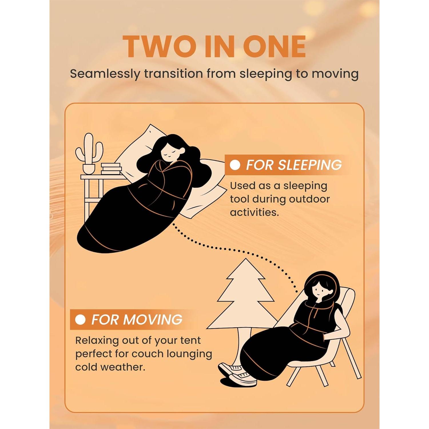 Saco de dormir Relexit para adultos, impermeable, 1.14 kg