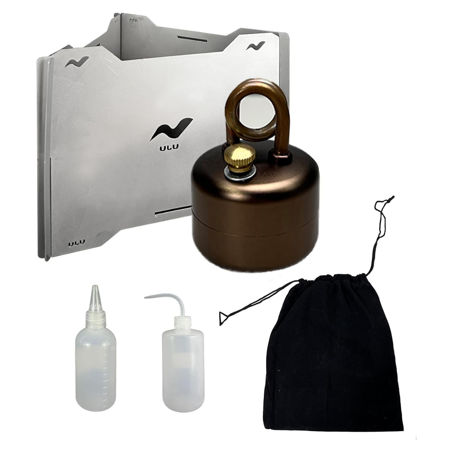 Estufa de Camping Portátil UJU con Paravientos y Accesorios