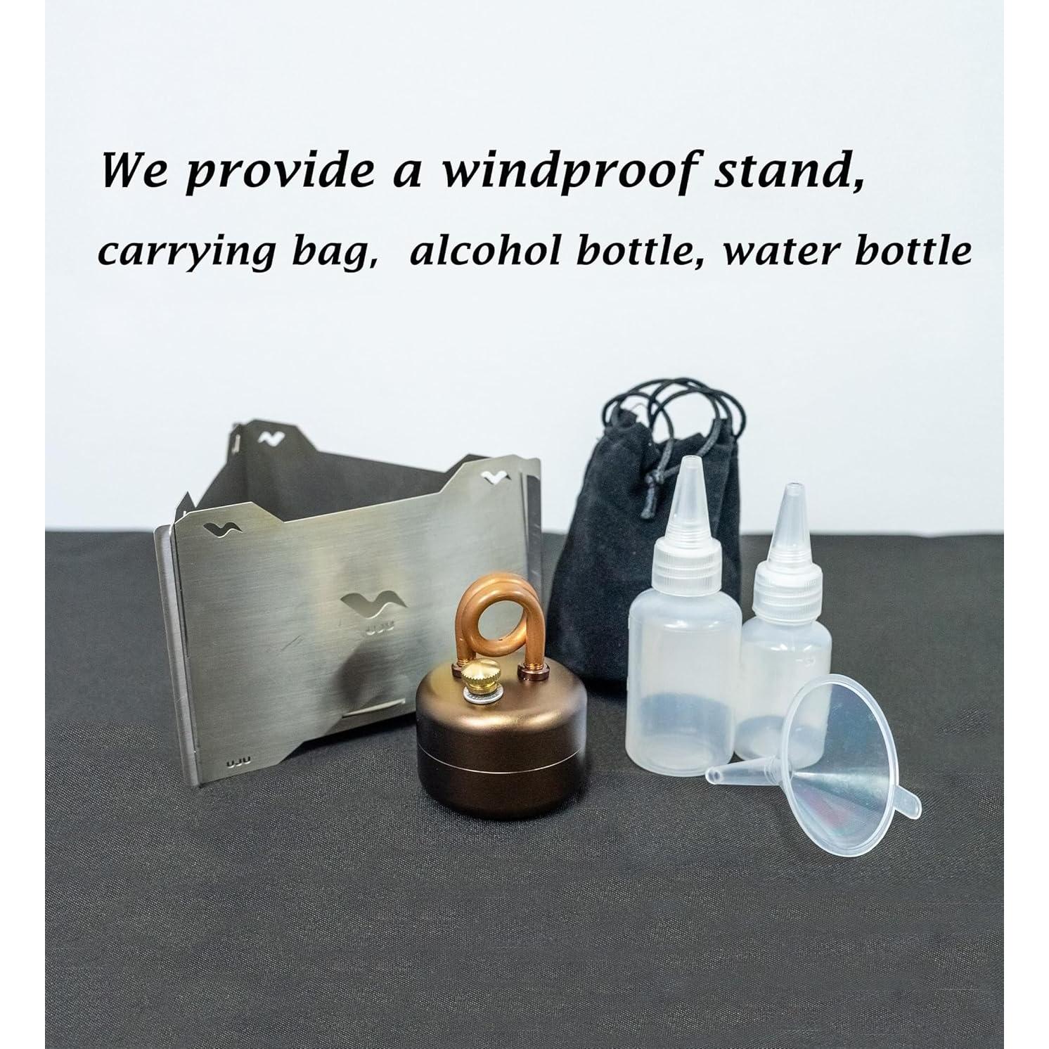 Estufa de Camping Portátil UJU con Paravientos y Accesorios