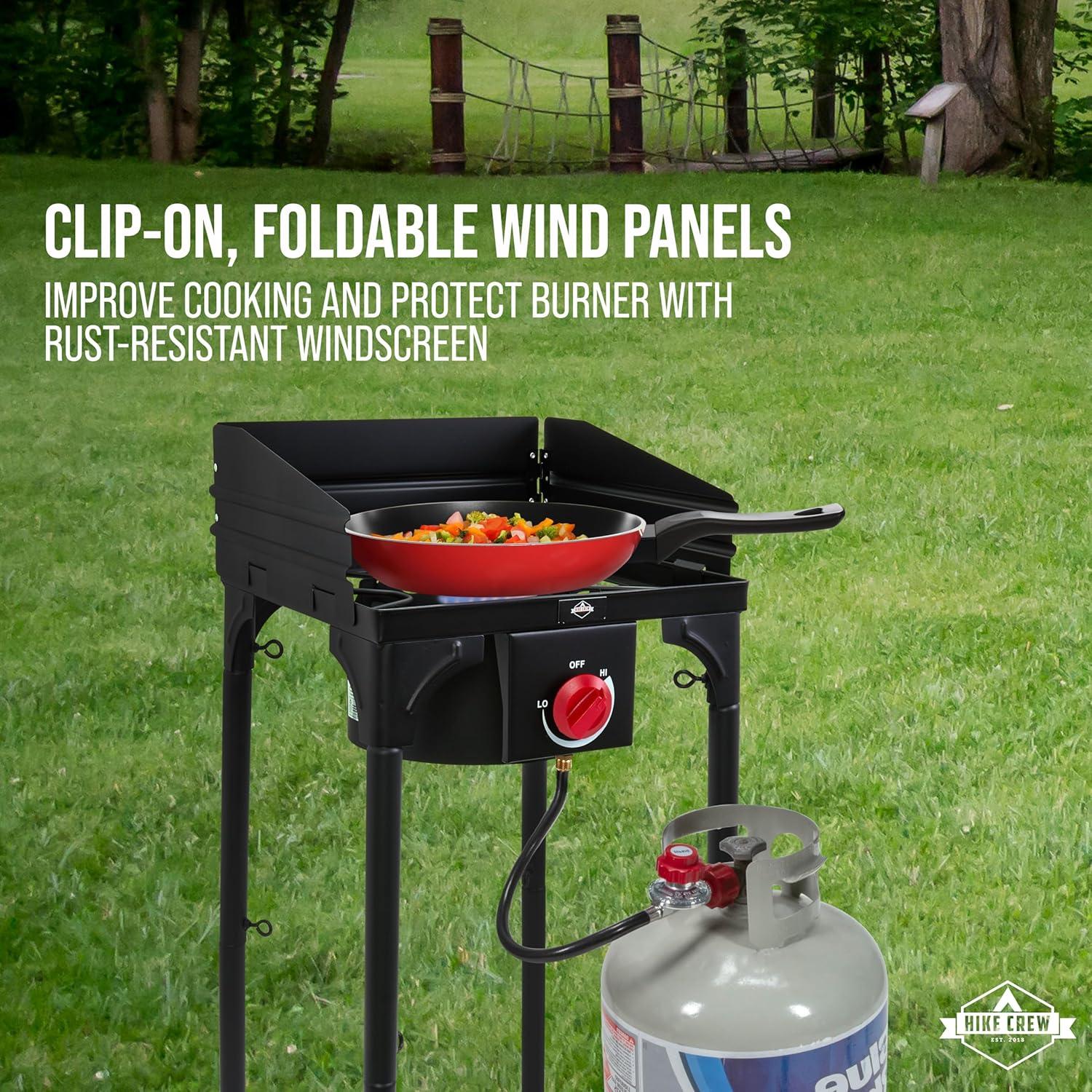 Estufa de Gas Portátil Hike Crew de Hierro Fundido 1 Quemador 75,000 BTU