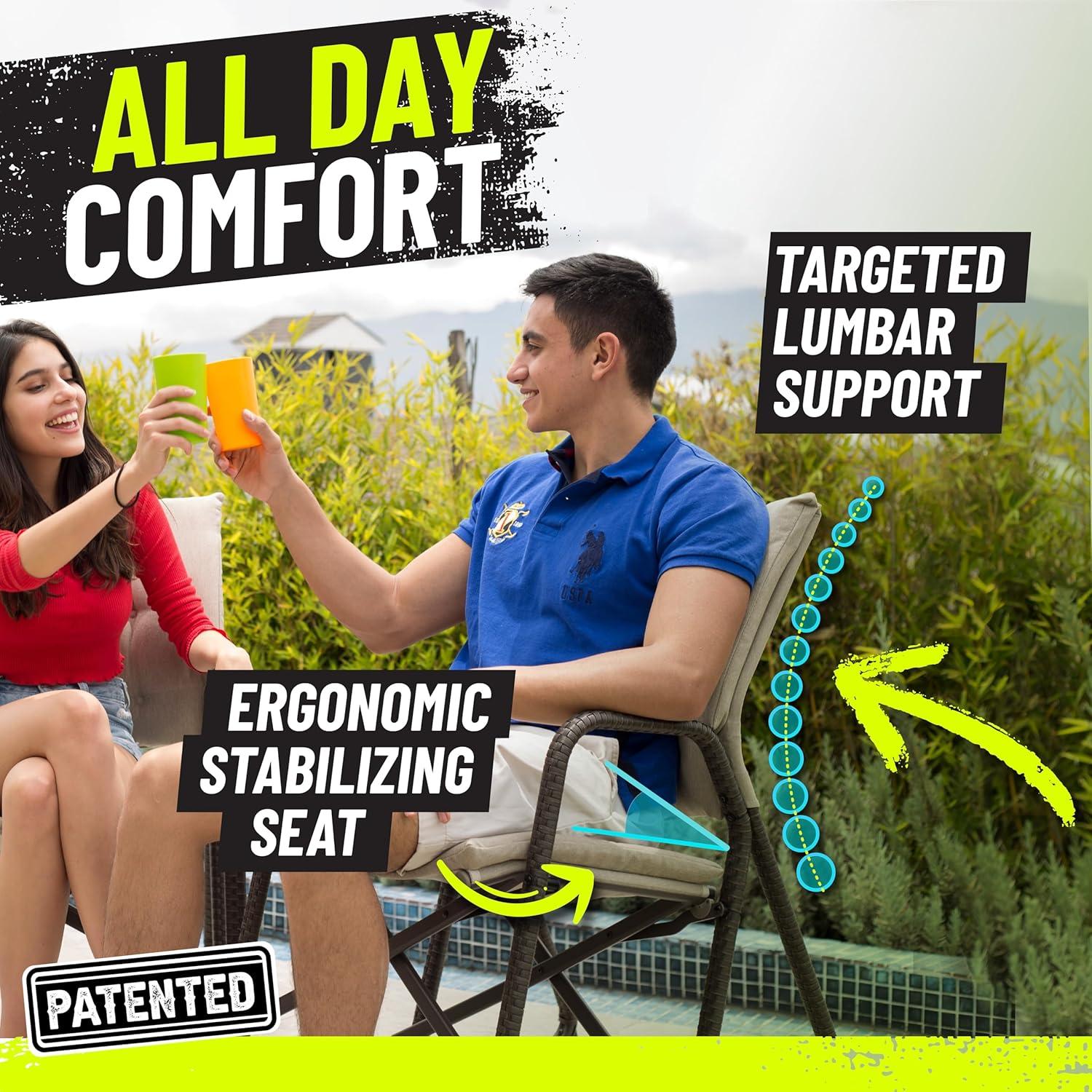 Silla Plegable STRONGBACK Beige - Ergonómica y Ligera 136 kg