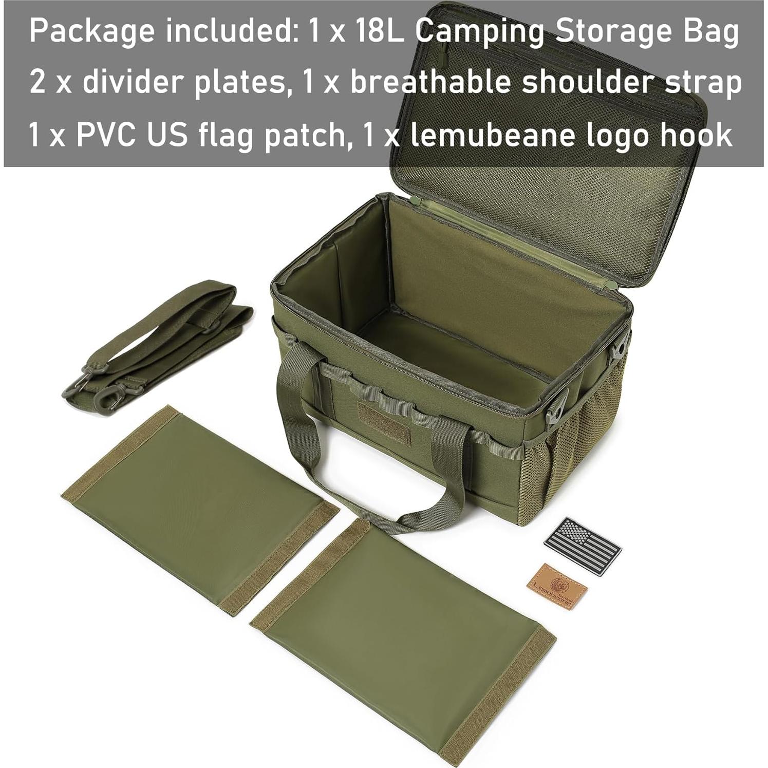 Bolsa de Almacenamiento Táctica Lemubeane 18L Verde Militar