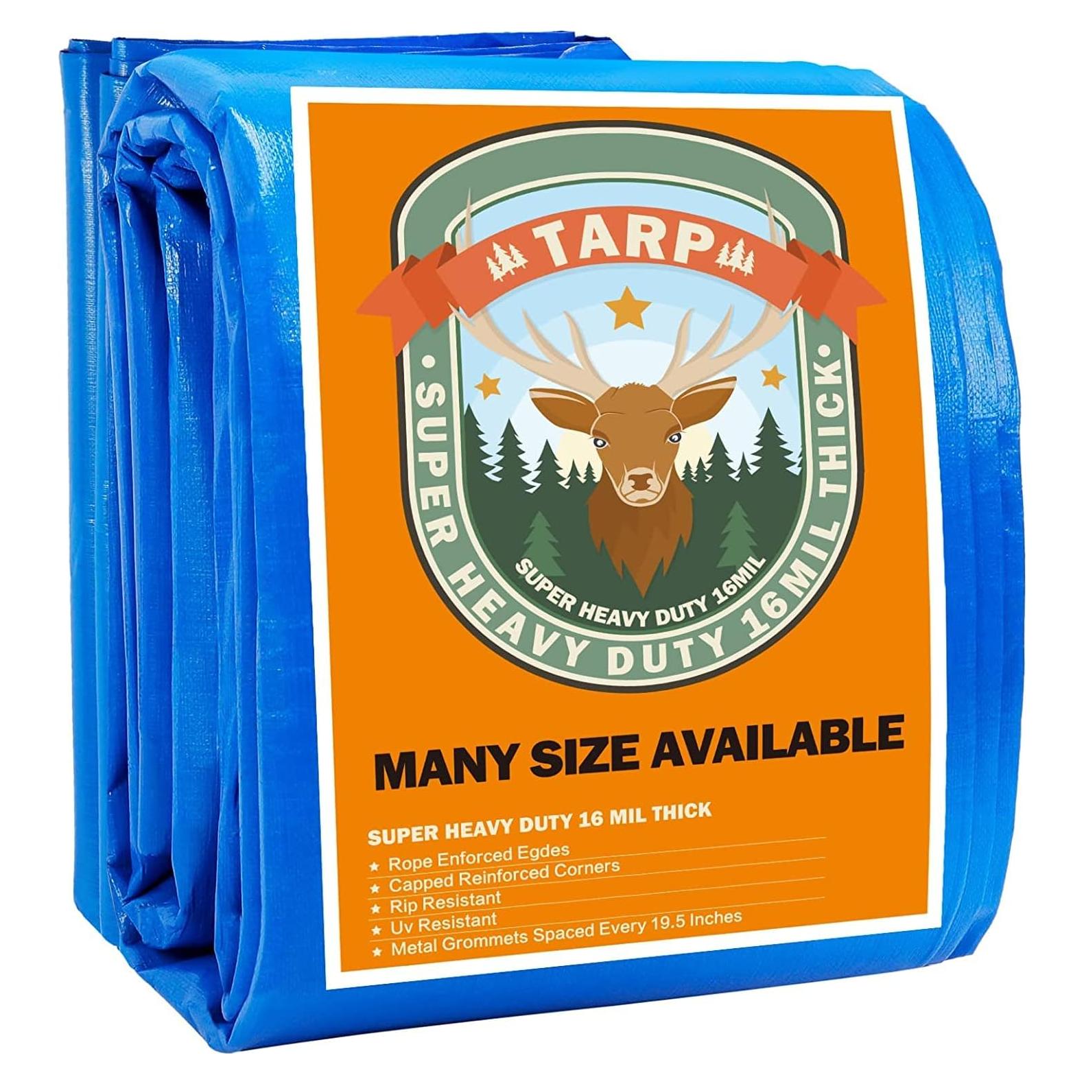 Lona Plástica Impermeable HAPPY CHEERS 5x7 16 Mil Azul