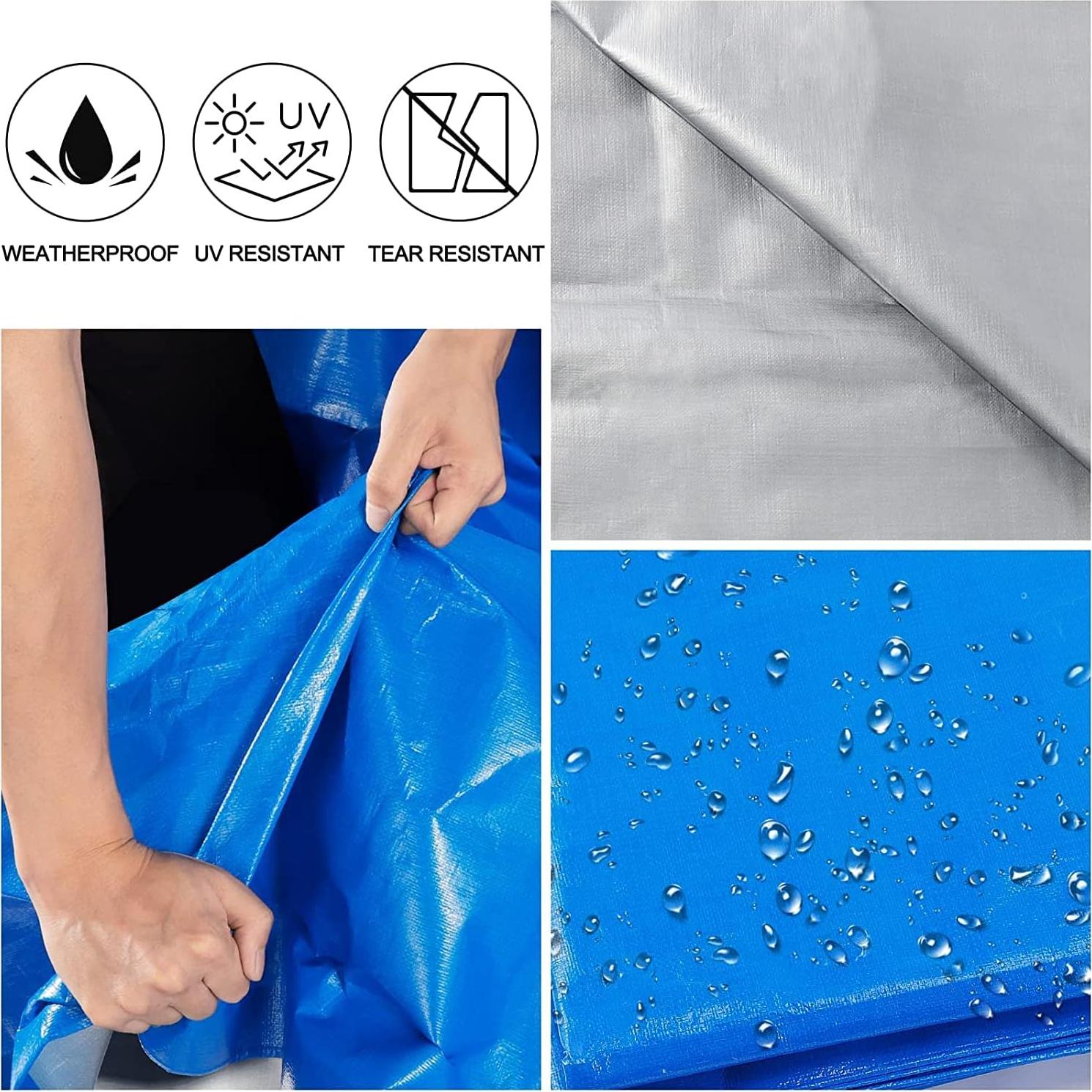 Lona Plástica Impermeable HAPPY CHEERS 5x7 16 Mil Azul