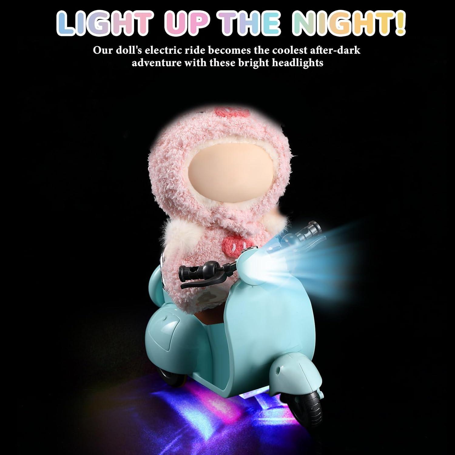 Mini Scooter Eléctrico para Muñecas Simgoing Azul 19x12.5cm