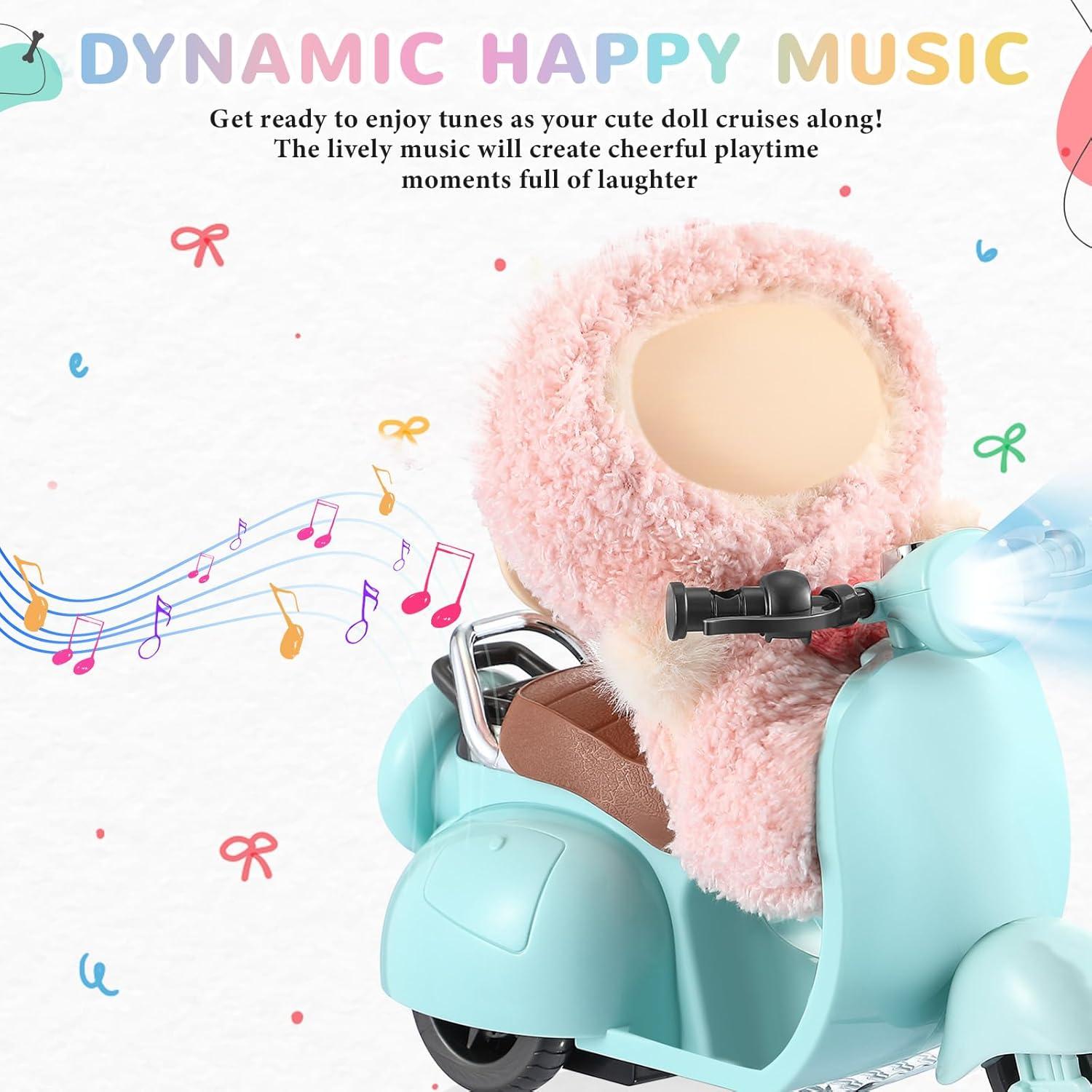 Mini Scooter Eléctrico para Muñecas Simgoing Azul 19x12.5cm