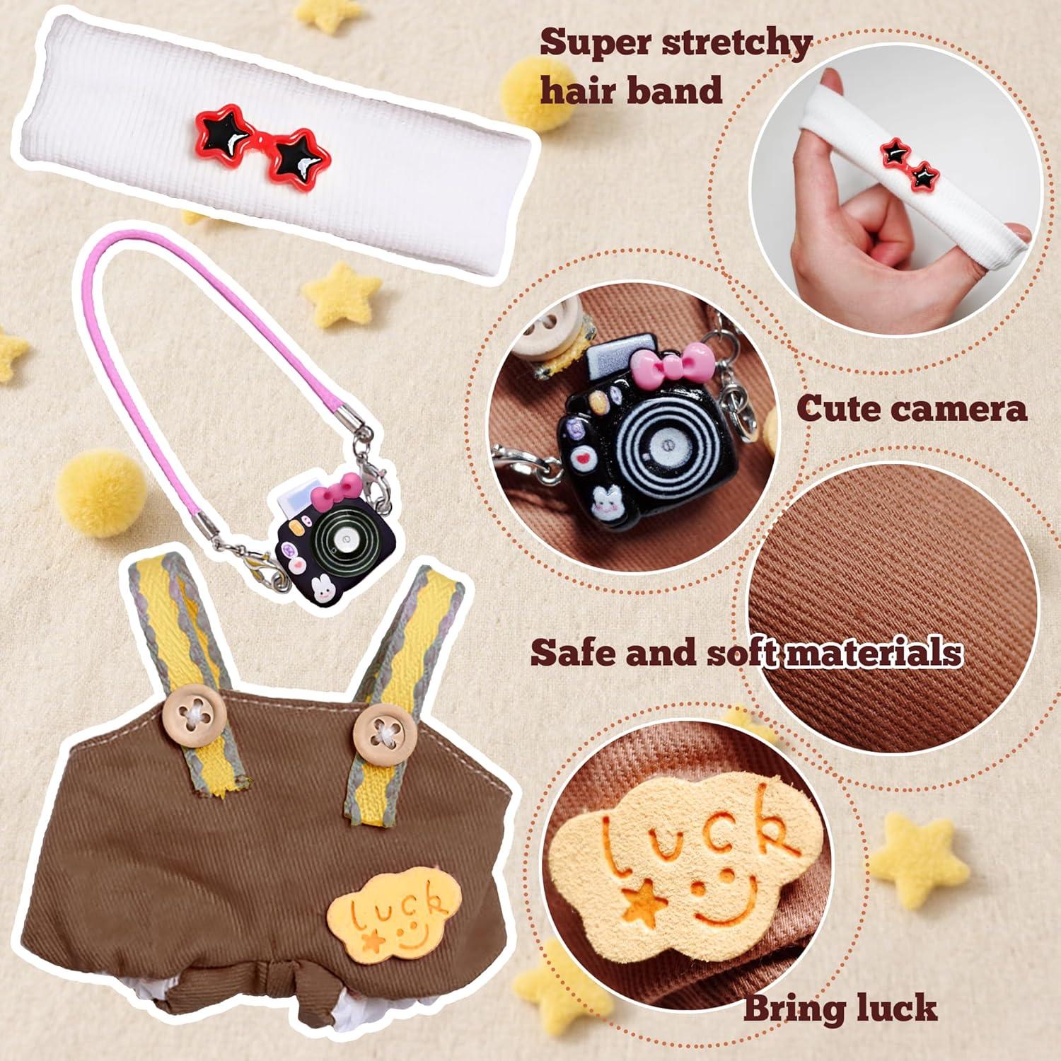 Conjunto de Ropa para Muñecas de 17cm - Marrón - 3 Piezas