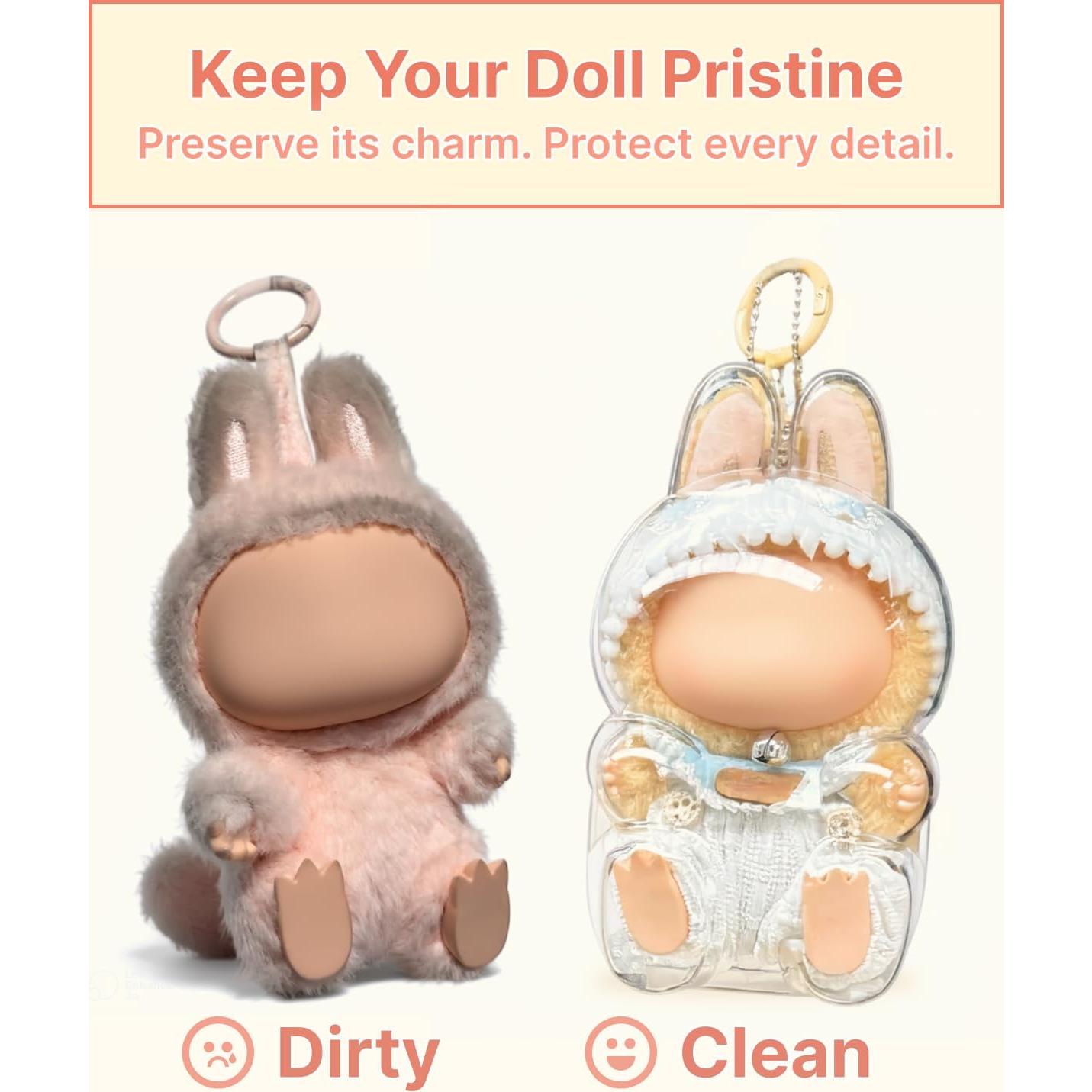 Funda Protectora Acrílica Labubu 2Pcs para Figuras 17cm