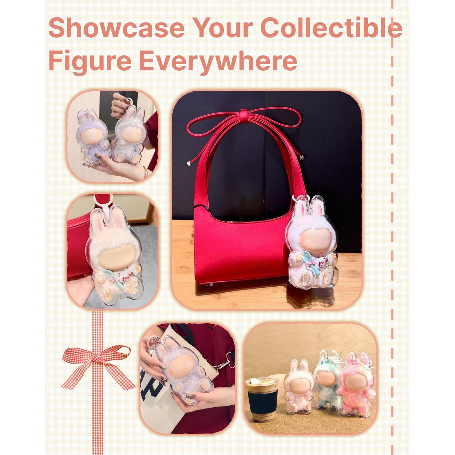 Funda Protectora Acrílica Labubu 2Pcs para Figuras 17cm