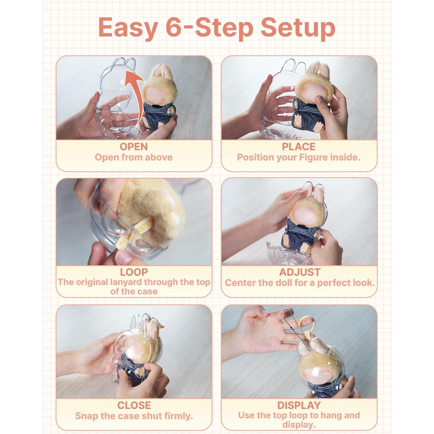 Funda Protectora Acrílica Labubu 2Pcs para Figuras 17cm