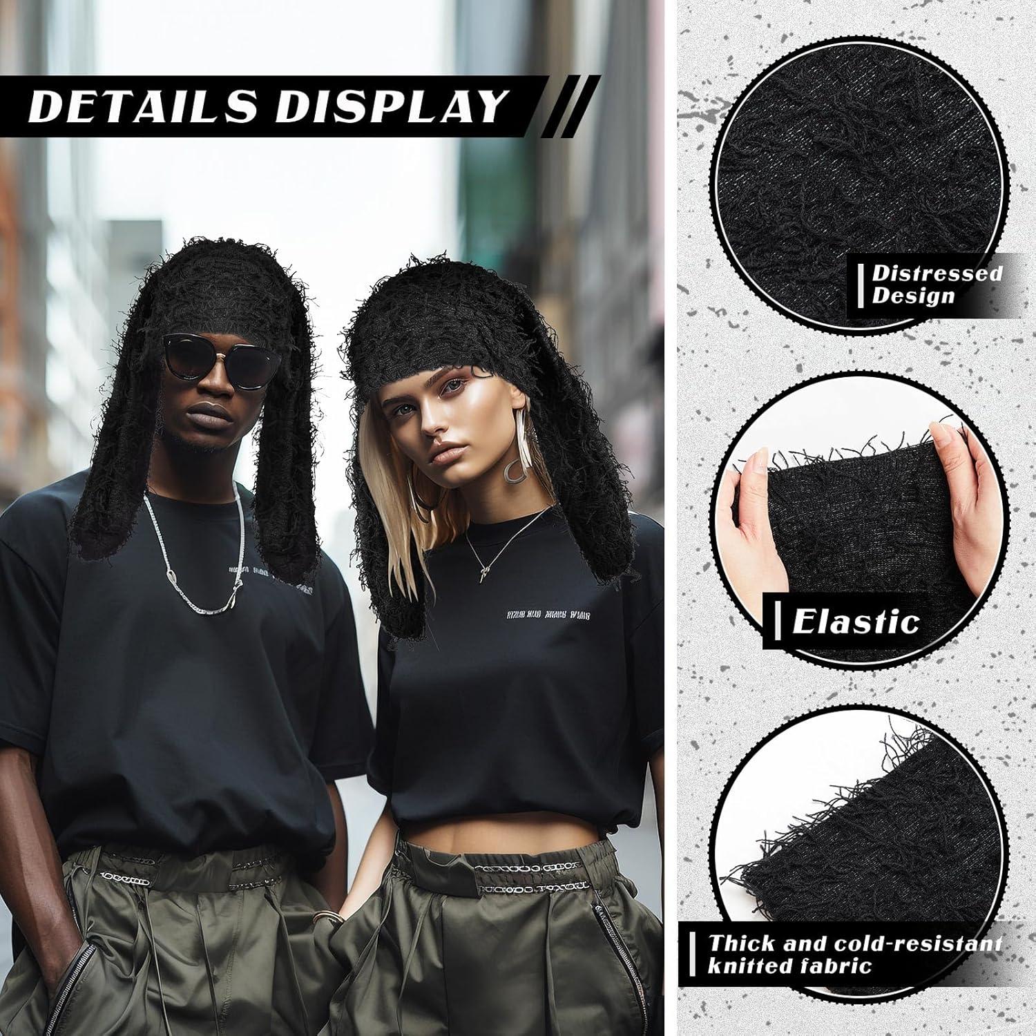 Gorro de Invierno Chuarry Bunny Negro con Orejas de Conejo